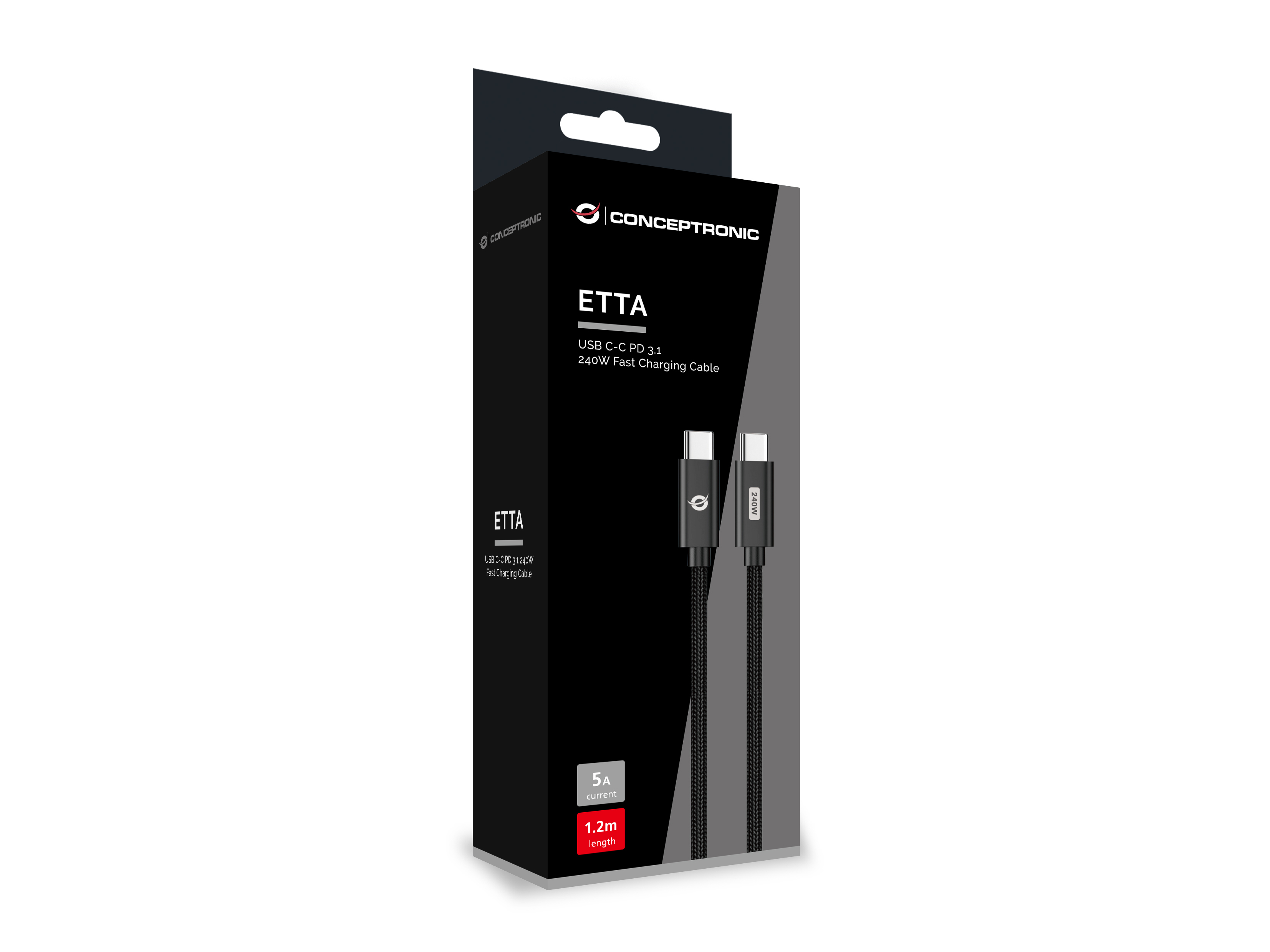 CONCEPTRONIC Kabel USB-C3.1->C 240W/QC 480Mbs 2.00m sw
