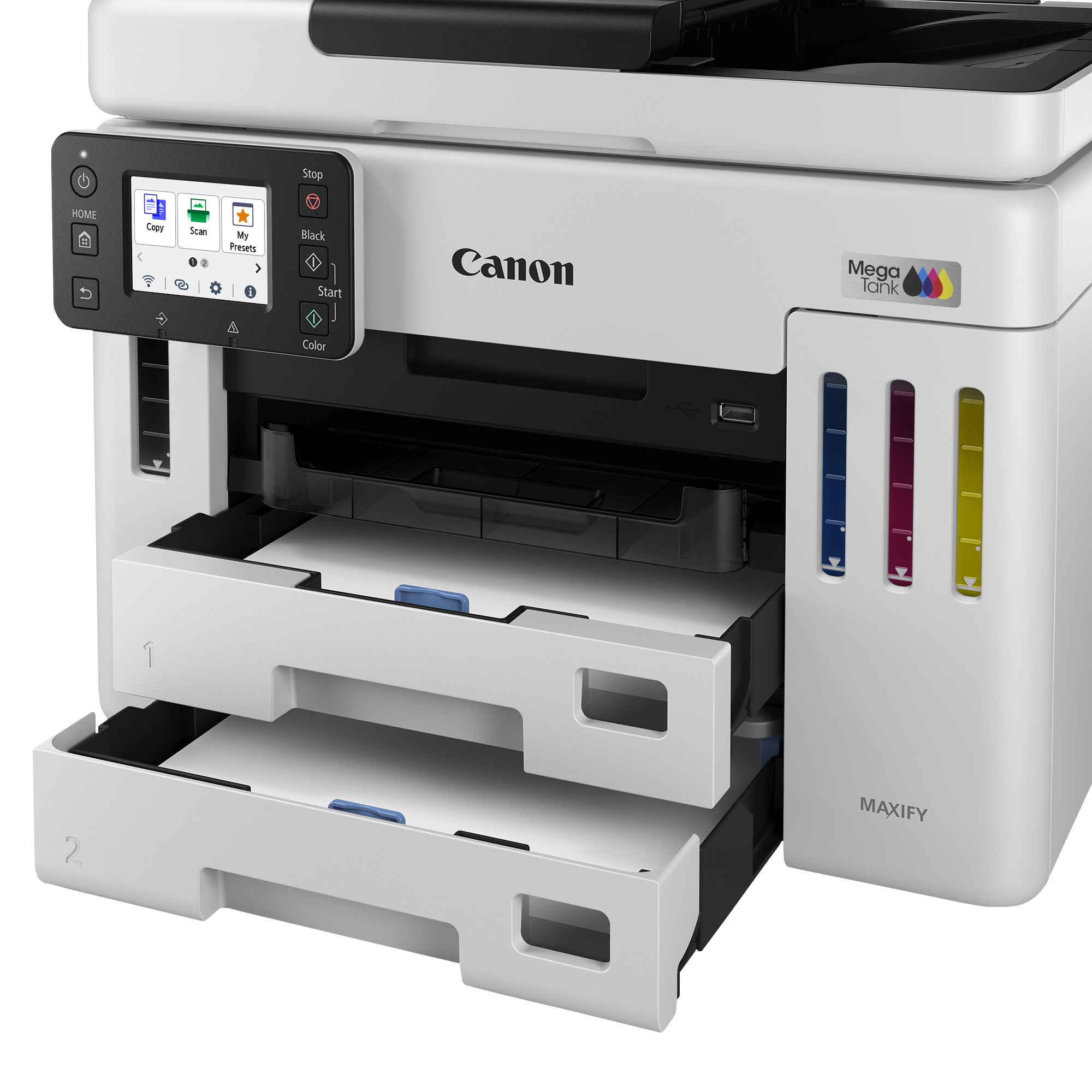 AKTION: Canon MAXIFY GX7150 4 in 1 Tintenstrahl-Multifunktionsdrucker weiß mit 100 Euro CashBack