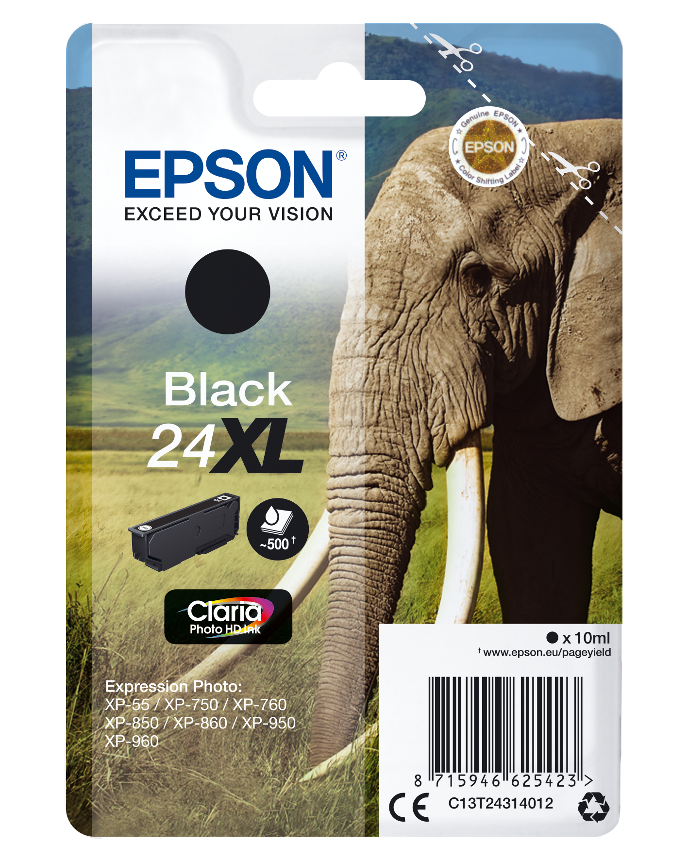EPSON 24XL / T2431XL (Elefant) schwarz Druckerpatrone