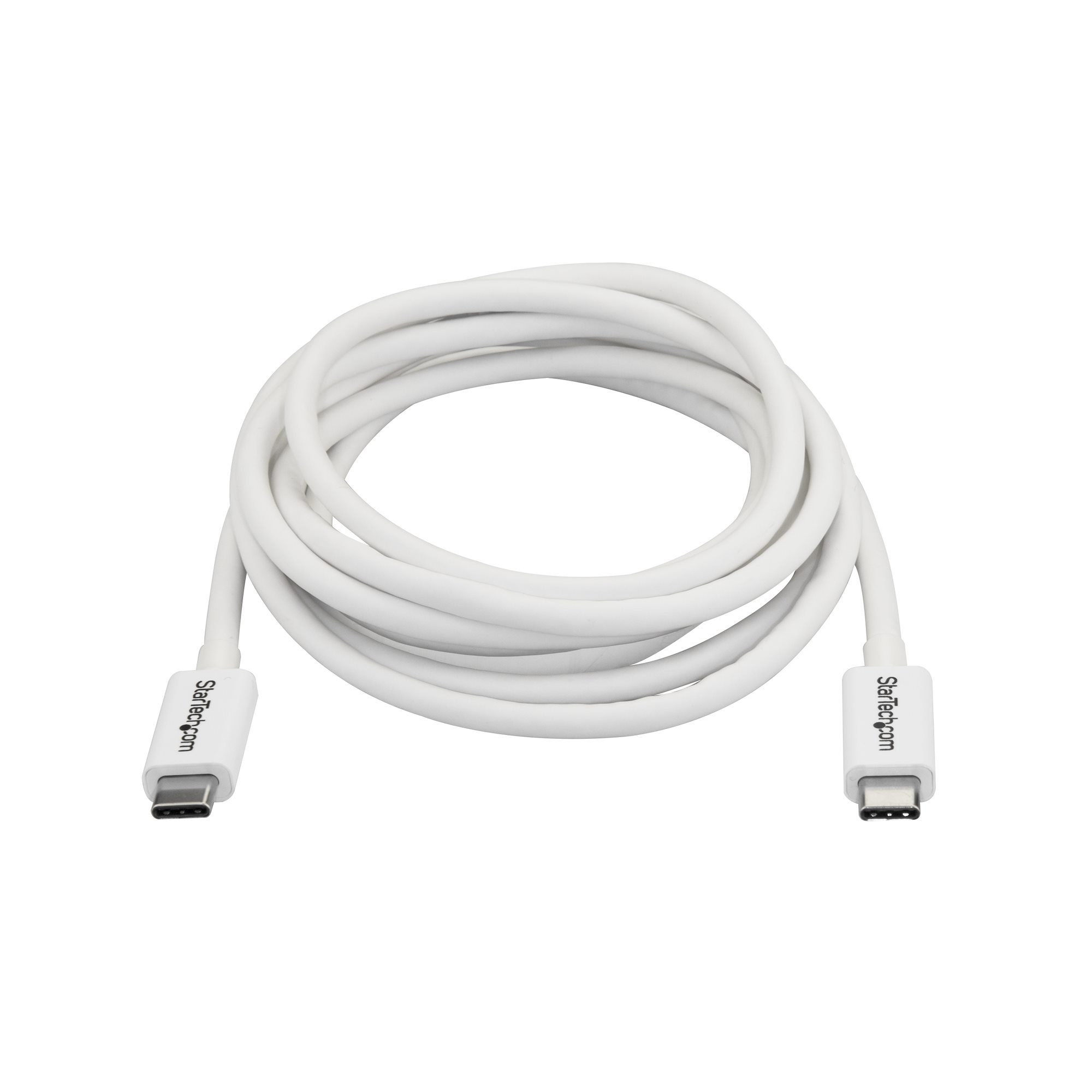STARTECH.COM Thunderbolt 3 Kabel - 20Gbit/s - 2m - Weiss - 4K 60Hz - Passiv - Thunderbolt Kabel - USB Typ C Lader