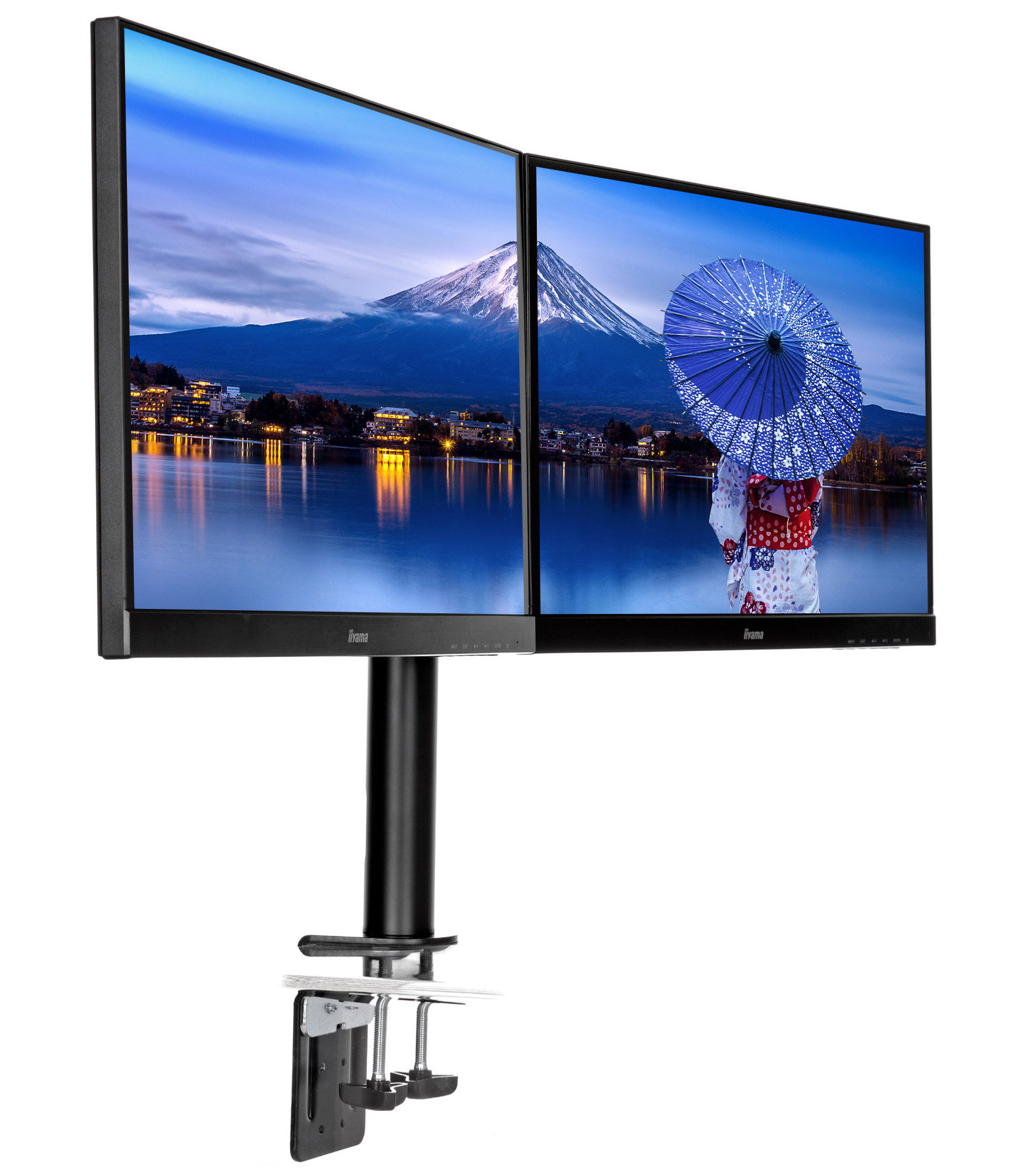 DUAL DESKTOP ARM CLAMP 10-30IN 100X100 HAS 10KG