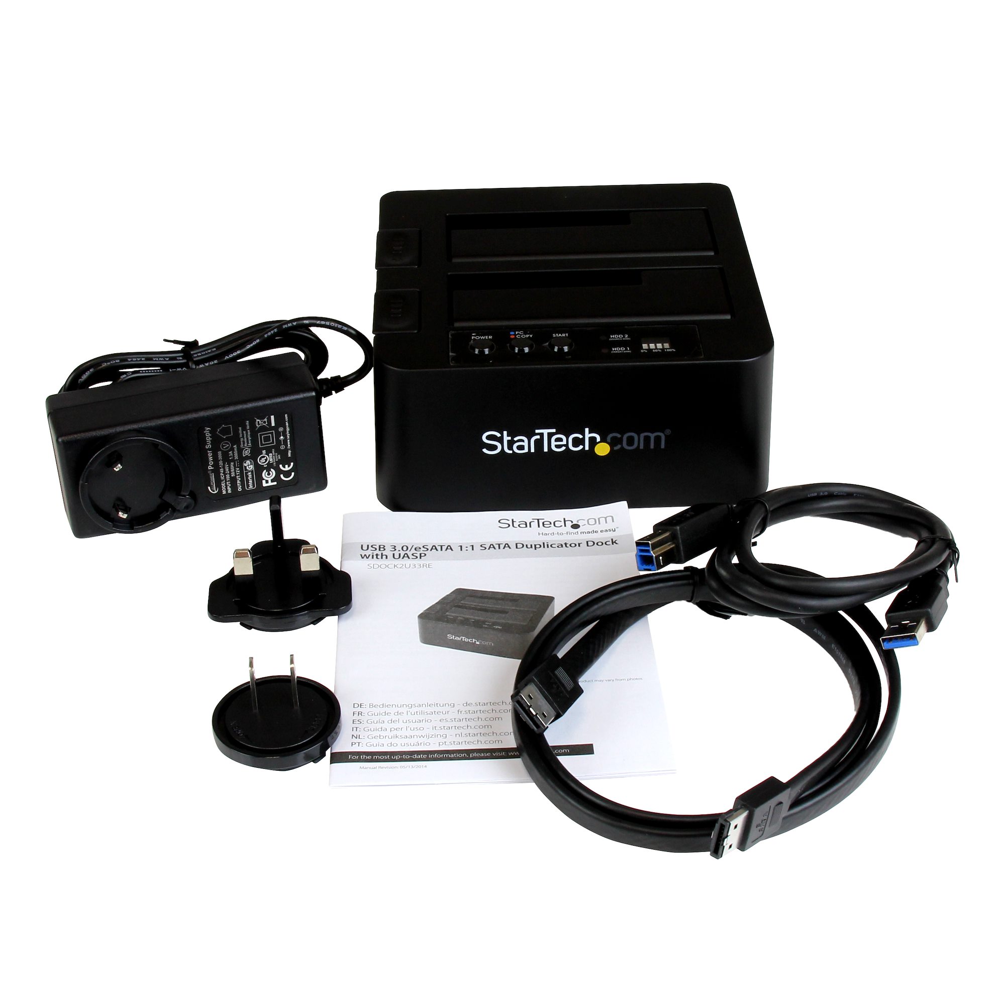 STARTECH.COM USB 3.0/eSATA auf 6,35/8,89cm 2,5/3,5Zoll Festplatten Duplizierer Dock - Kopierstation mit SATA 6Gb/s für HDD /SSD
