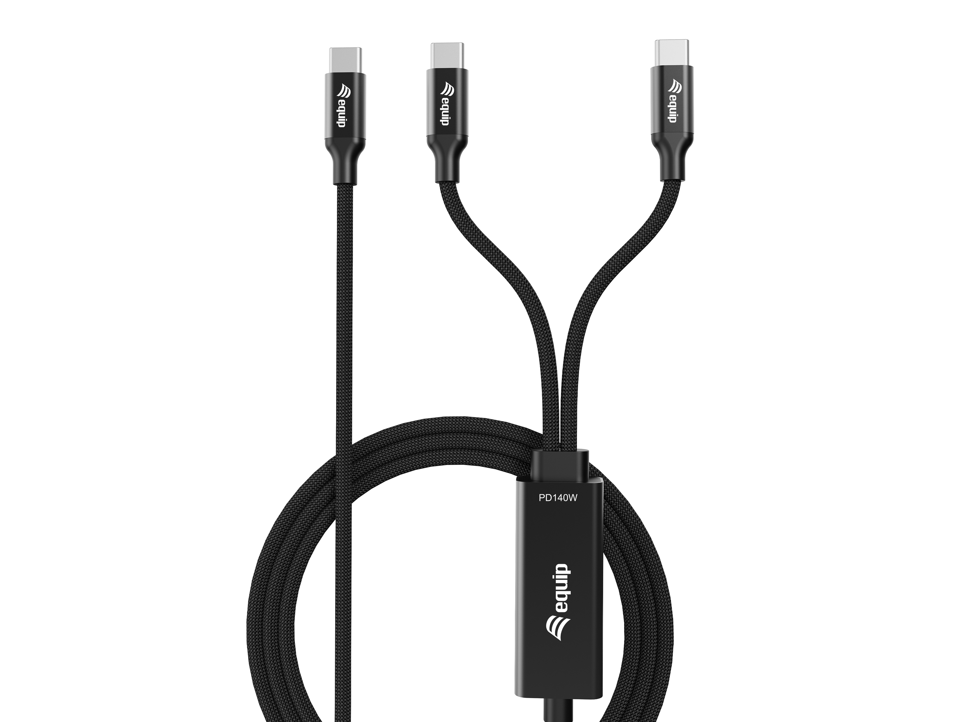 Equip Kabel USB-C4.0->C Y-Kabel PD140W St/St 1.50m schwarz