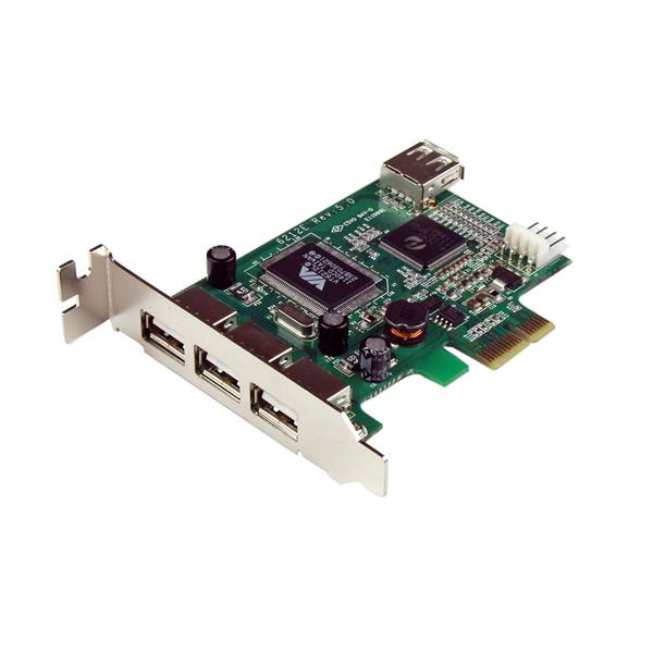StarTech.com 4 Port USB 2.0 PCI Express Low Profile Schnittstellenkarte grün