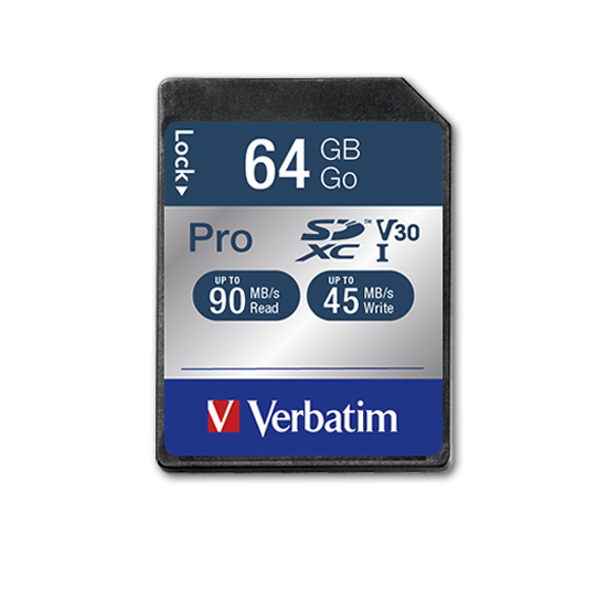 SD Card 64GB Verbatim SDHC PRO UHS-I Class 10
