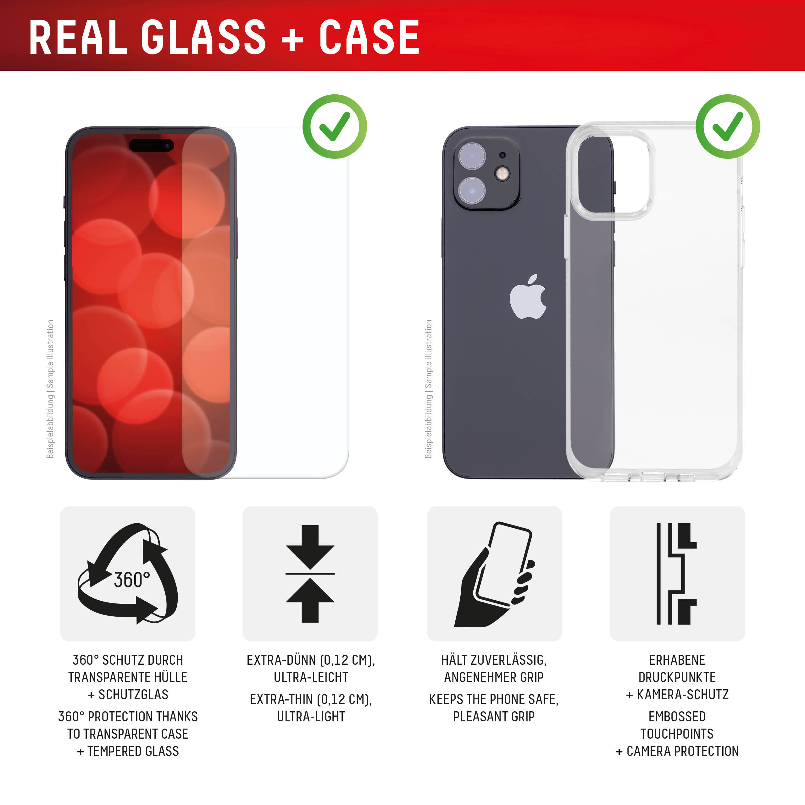 DISPLEX Glass + Case iPhone 16