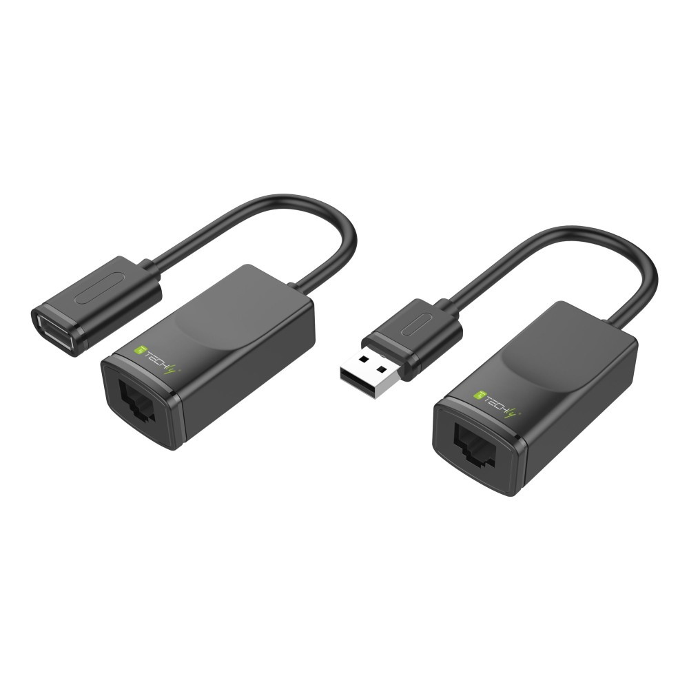 TECHLY USB1.1 Extender erweitert die Reichweite von USB Geraeten von einem USB-faehigen Computer bis 60m via Cat RJ45 Kabel