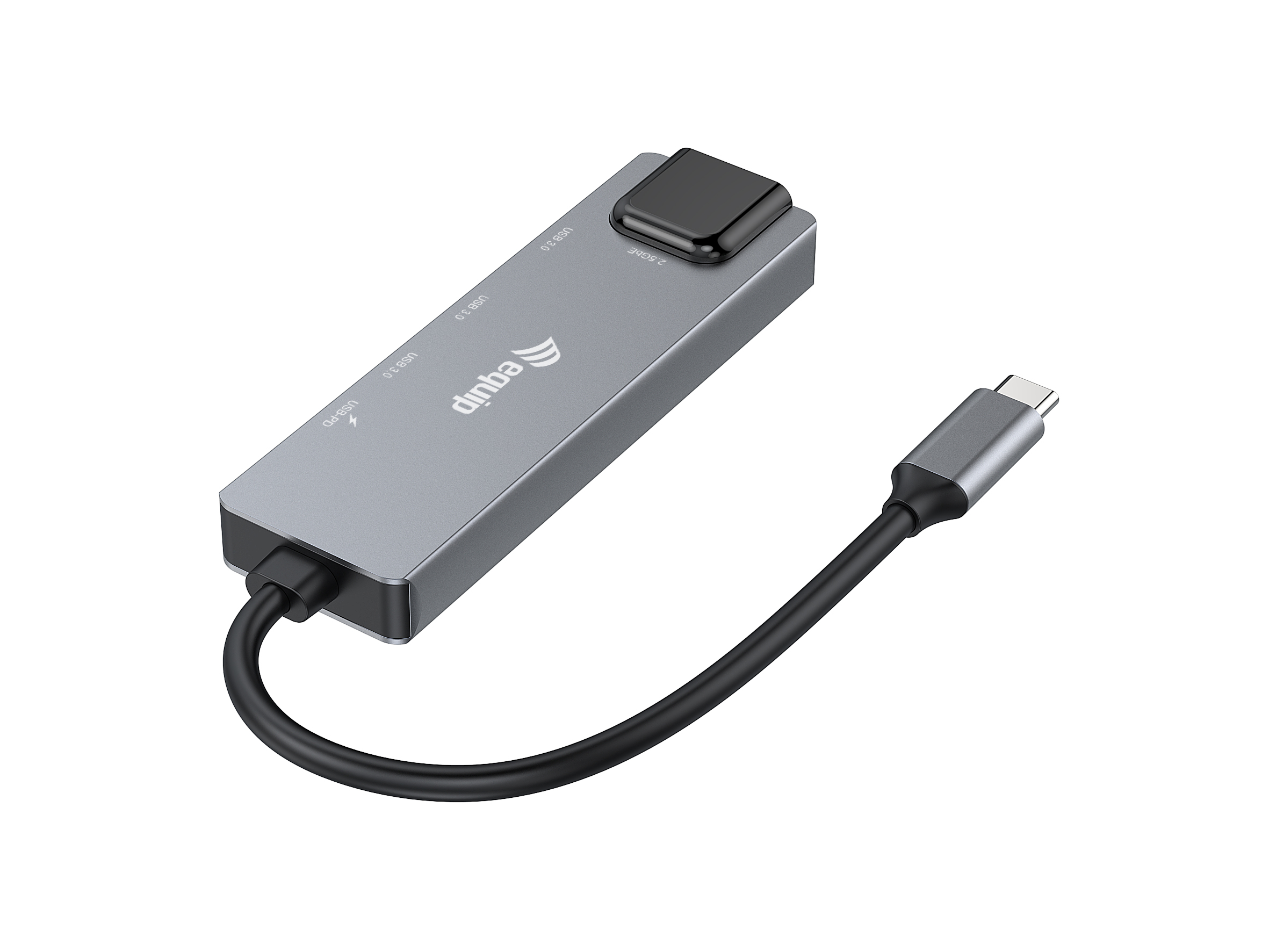 Equip Adapter USB-C->RJ45/2xUSB-A/USB-C/PD 0.25m Alu.