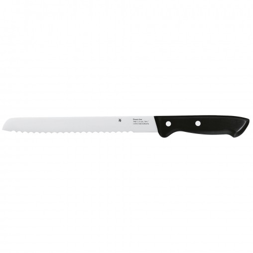 WMF Brotmesser Classic Line silber, schwarz glänzend, Klinge: 21,0 cm, 1 St.