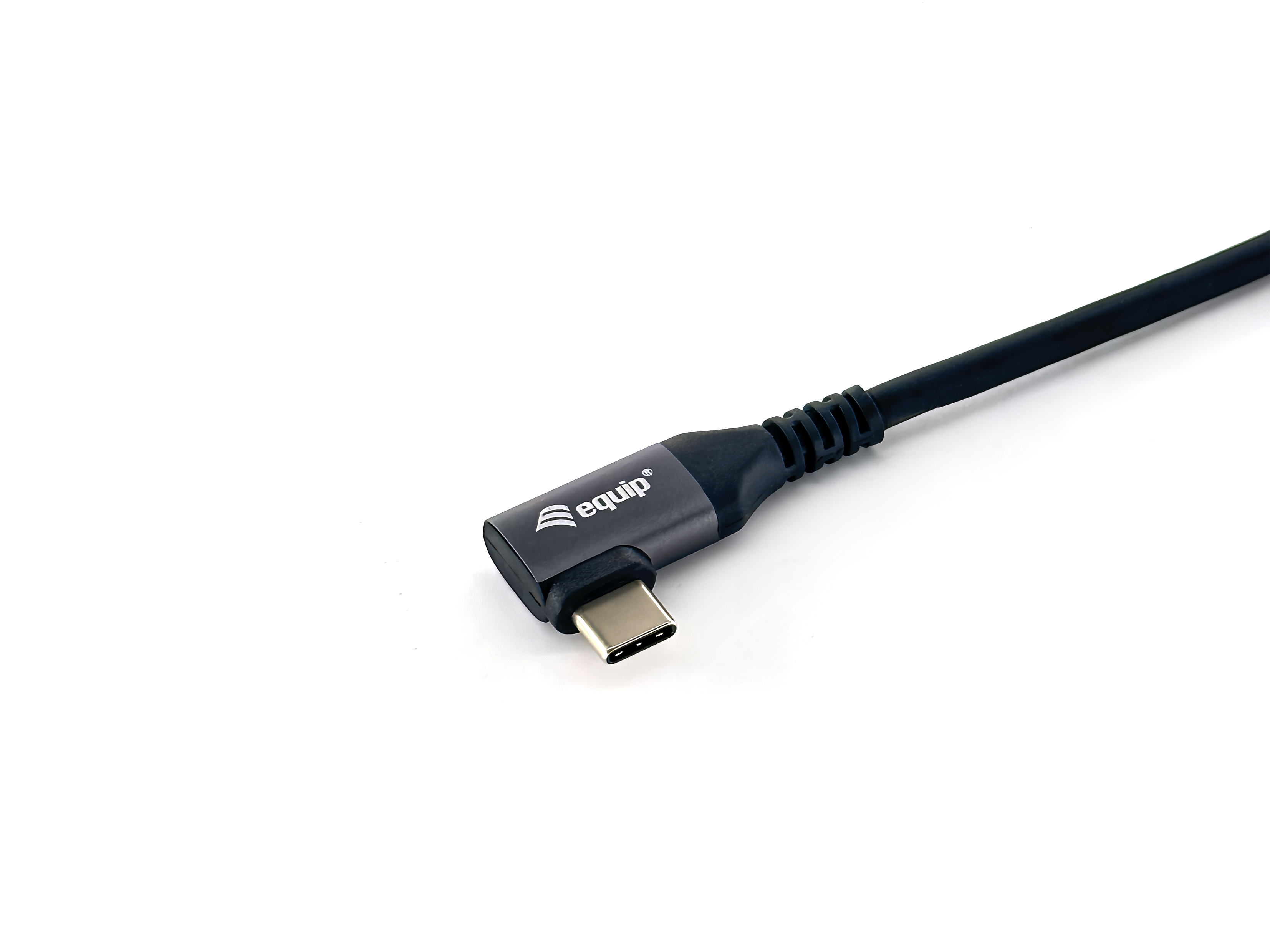 Equip Kabel USB-C2.0->C 90° PD100W St/St 1.00m schwarz