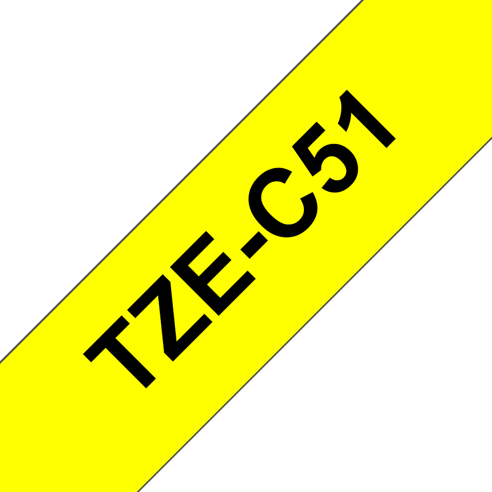 TZE-C51 LAMINATED TAPE 24MM 5M BLACK ON SIGNAL YELLOW