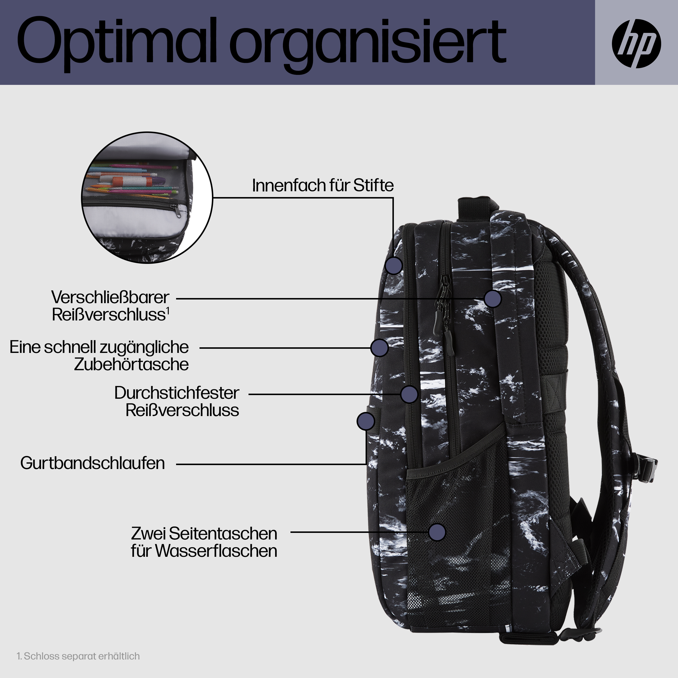 CAMPUS XL MARBLE STONE BACKPACK .