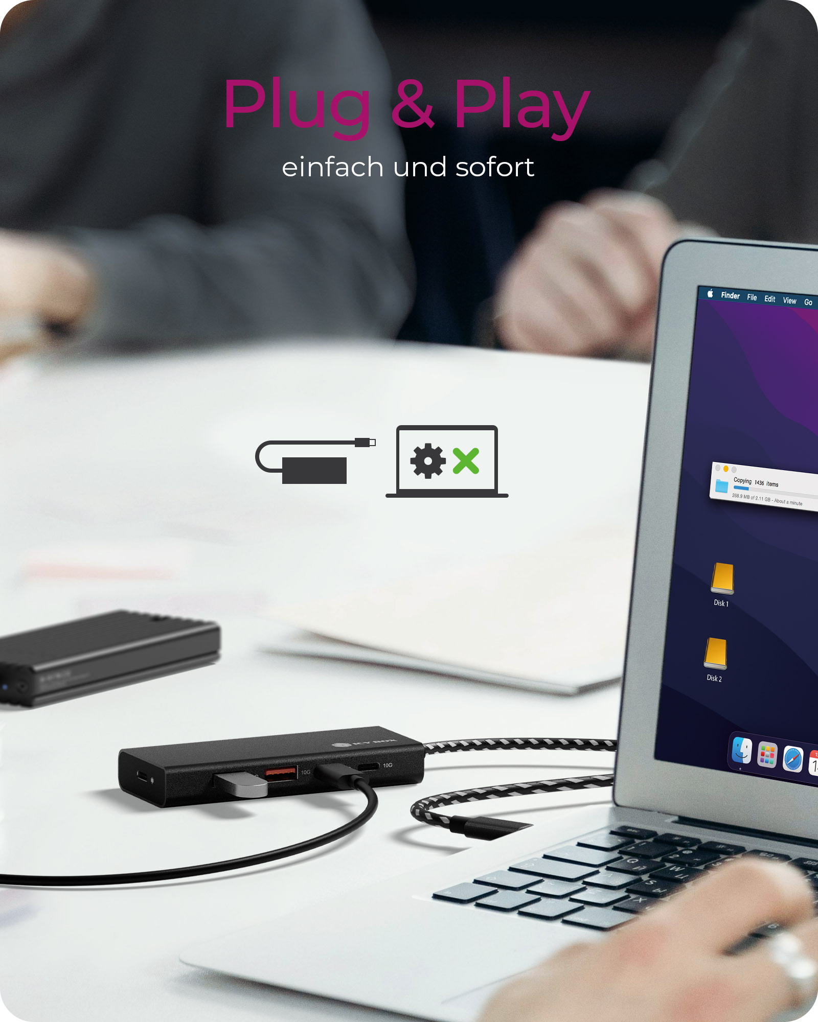 IB-HUB1436-CPD 4-Port USB 3.2 Gen 2, USB-Hub