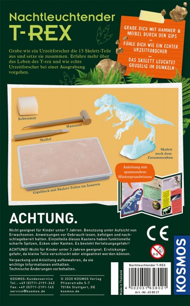 Nachtleuchtender T-REX, Experimentierkasten