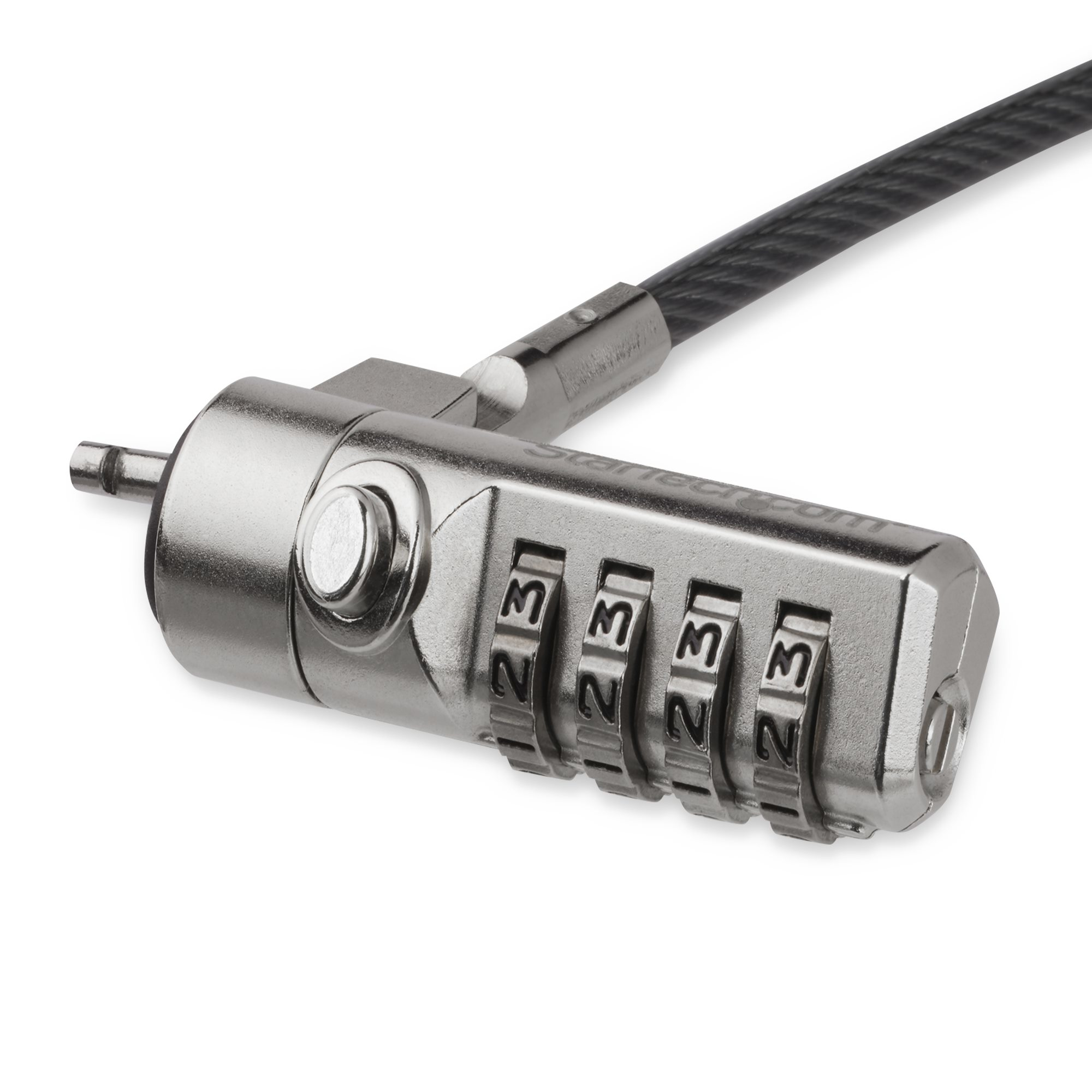 STARTECH.COM Laptop Cable Lock - Swivel Hinge - 2 m Steel Cable - 4-Digit Combination Lock - Locking Security Cable