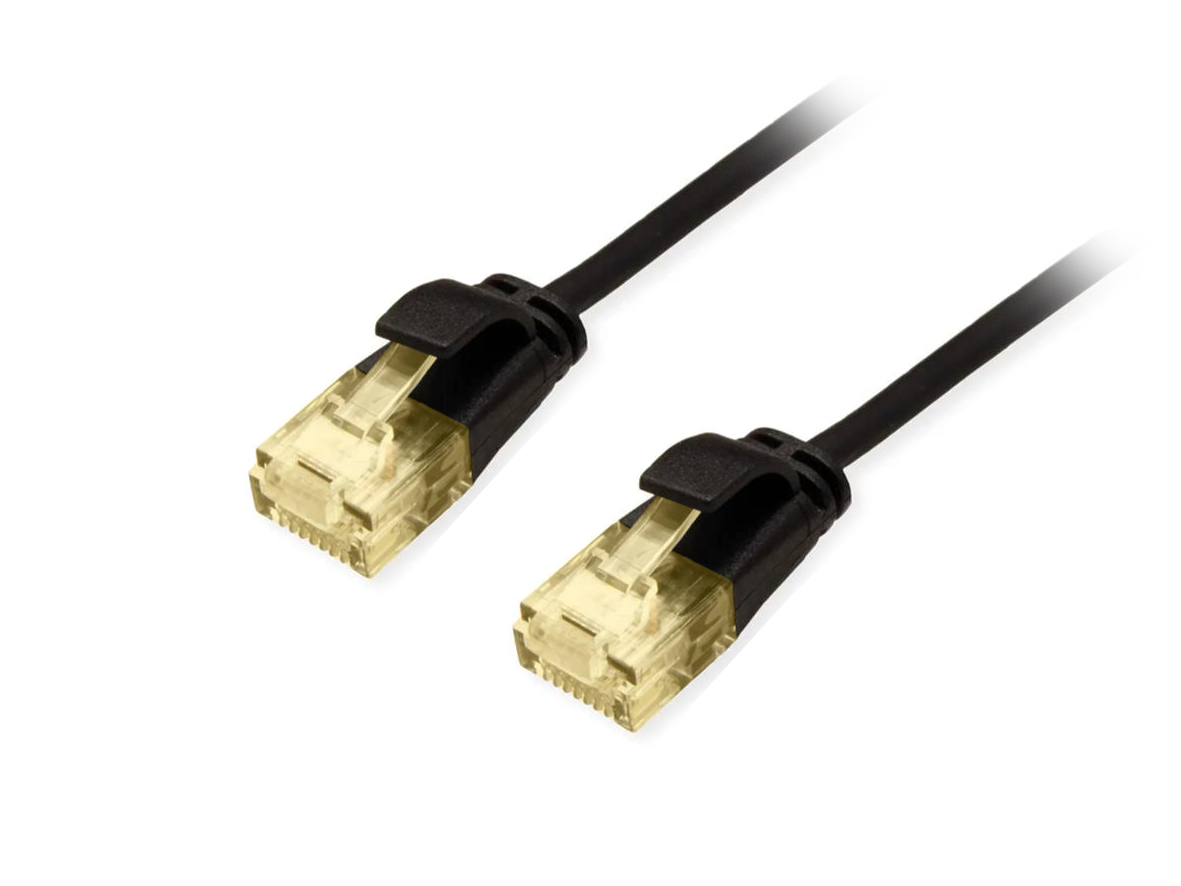 Equip Patchkabel Cat6A SlimFlex U/UTP 0.15m schw.LSZH 2xRJ45 Polybeutel