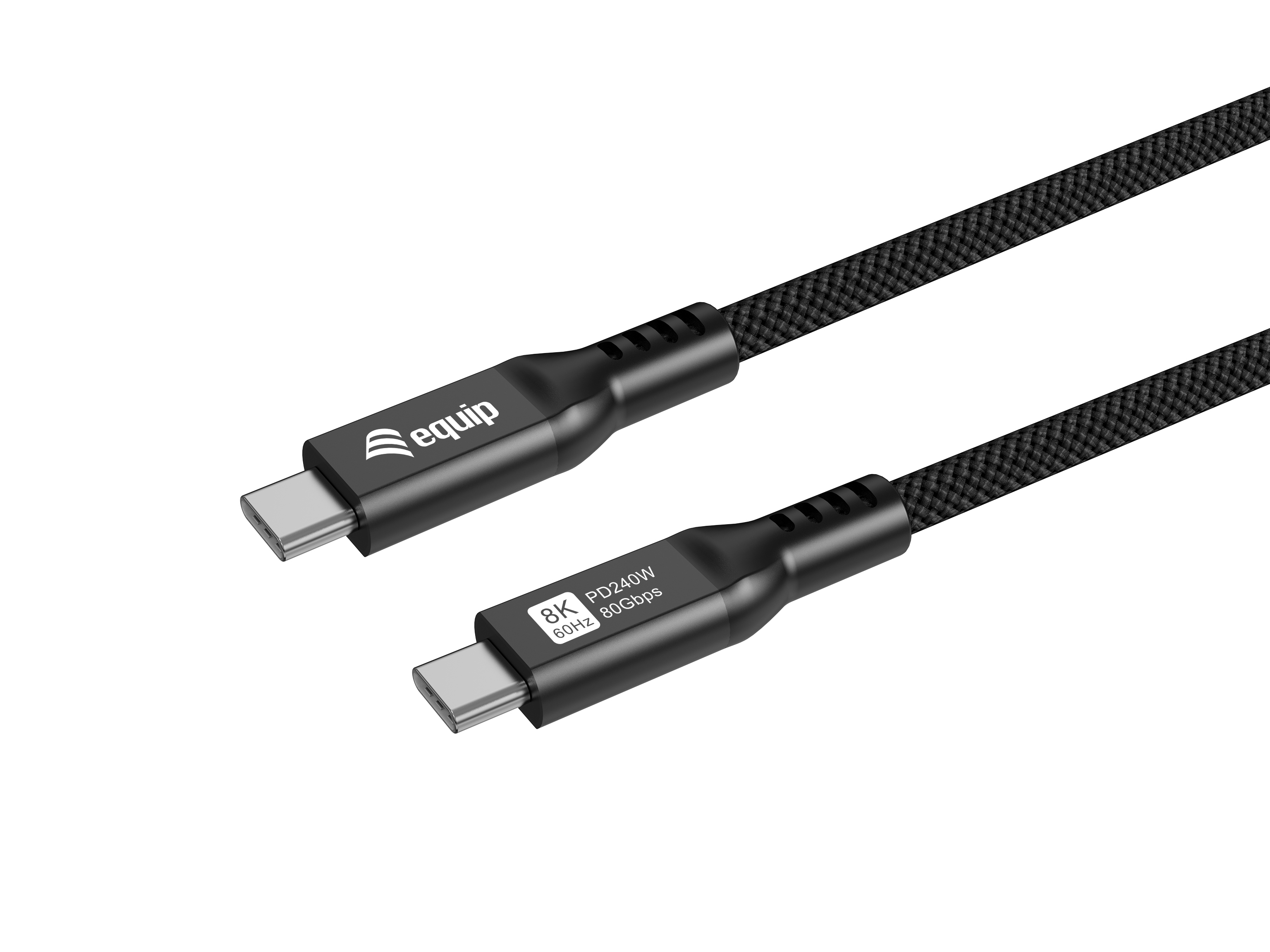 Equip Kabel USB-C4.0->C 80Gbps PD240W St/St 2.00m schwarz