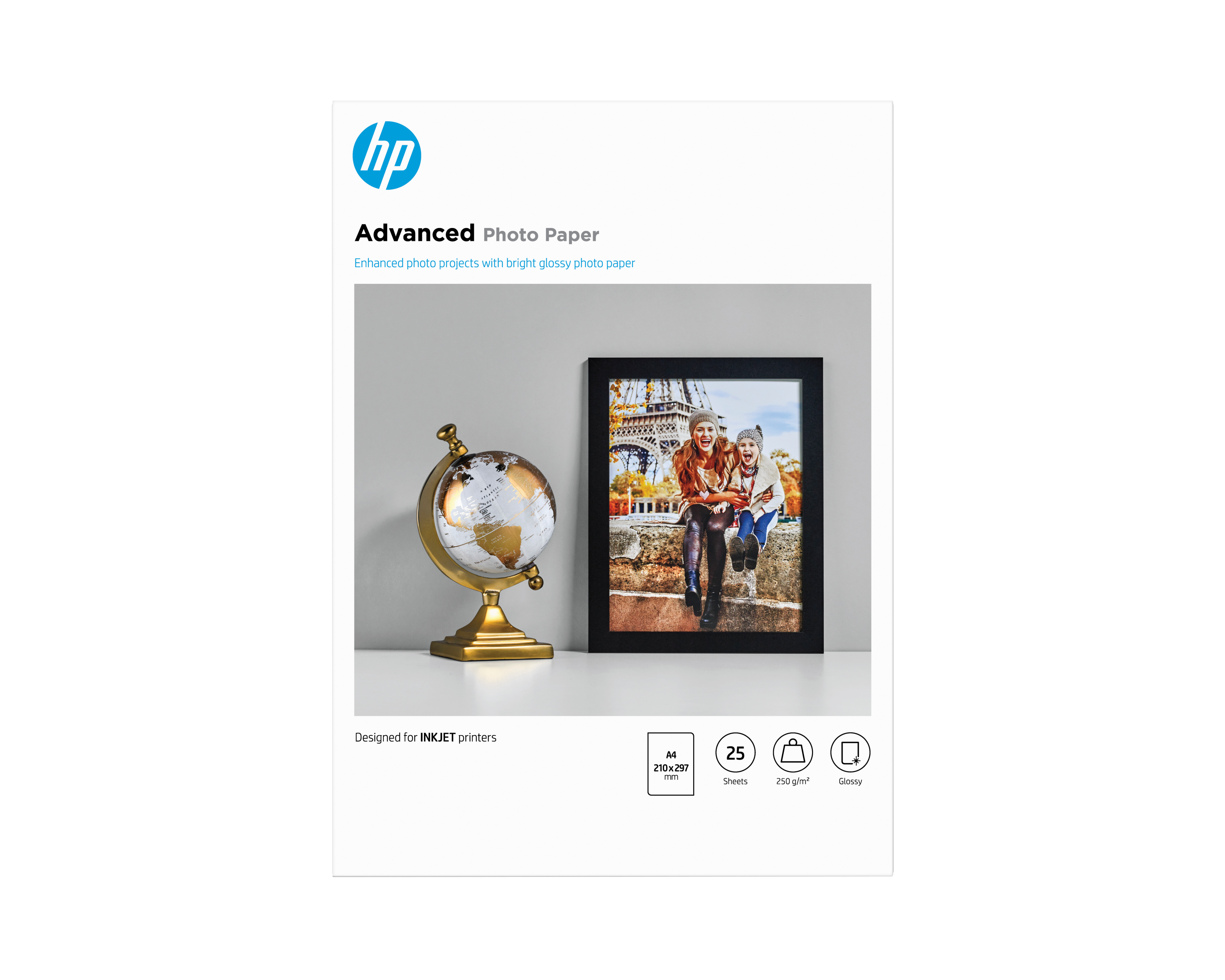HP original Q5456A Advanced glossy photo paper Ink cartridge 250g/m2 A4 25 sheets 1-pack
