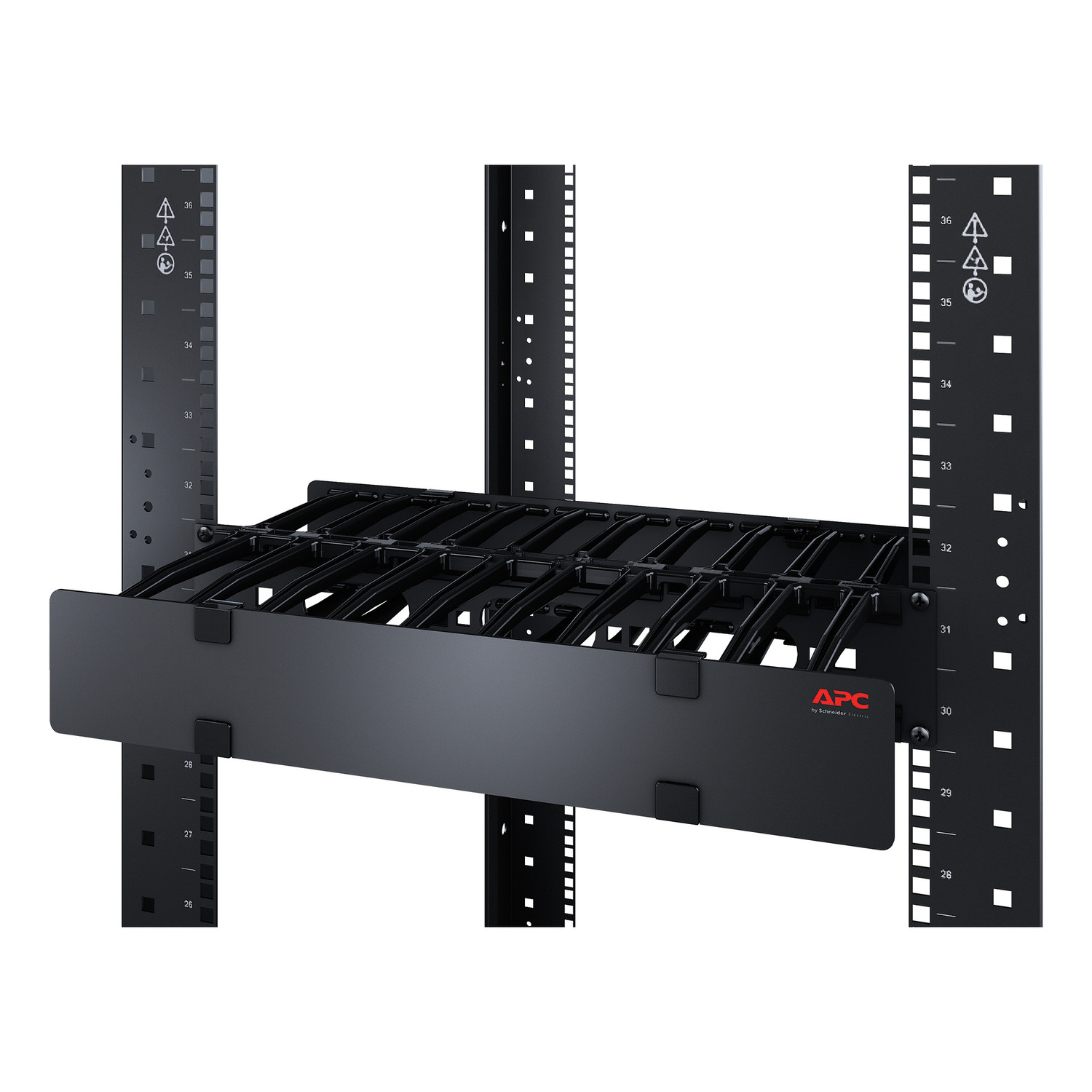 APC Horizontal Cable Manager Single-Sided with Cover Rack cable management kit Black 1U 19 TAA Compliant