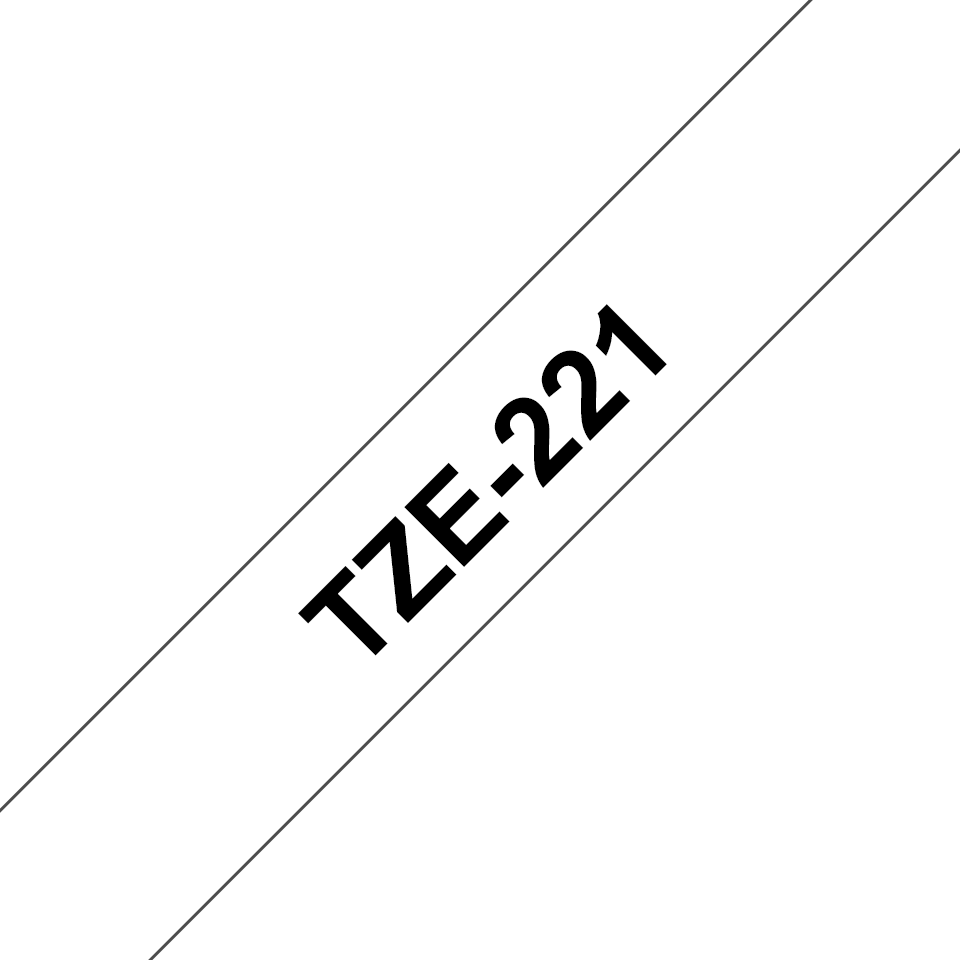 TZE-221 LAMINATED TAPE 9MM 8M BLACK ON WHITE