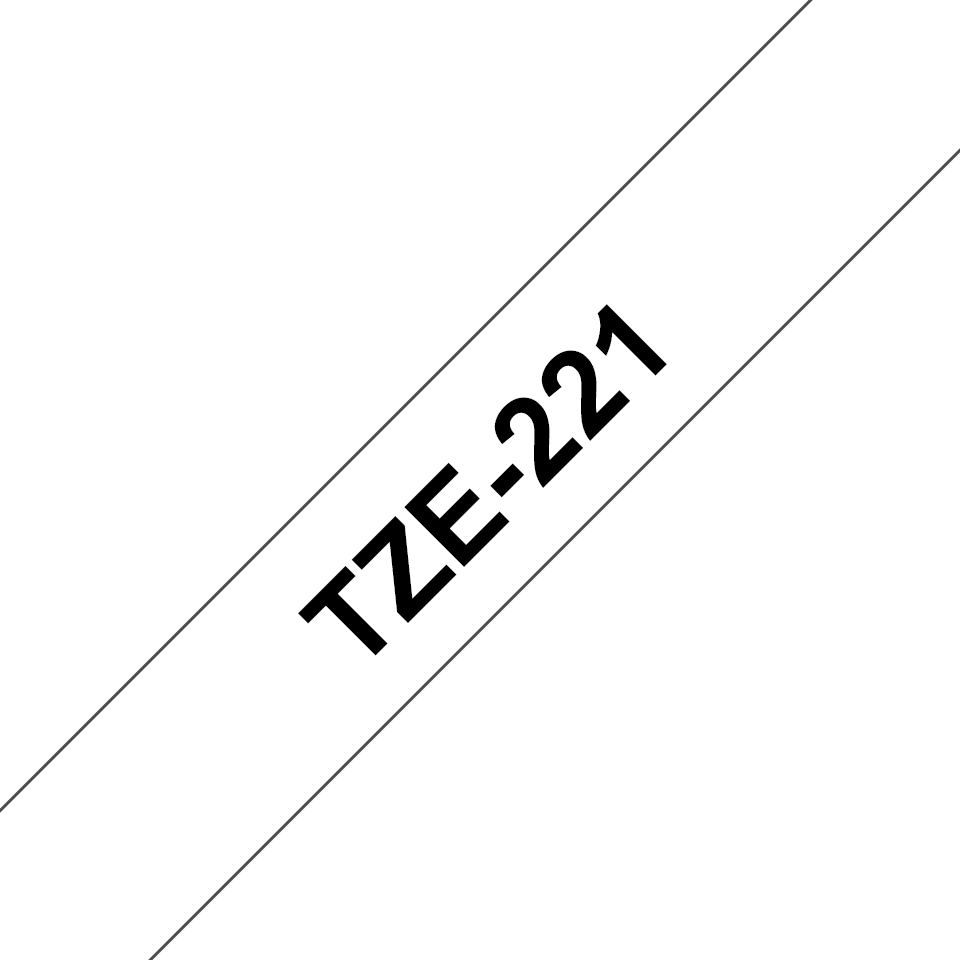 TZE-221 LAMINATED TAPE 9MM 8M BLACK ON WHITE