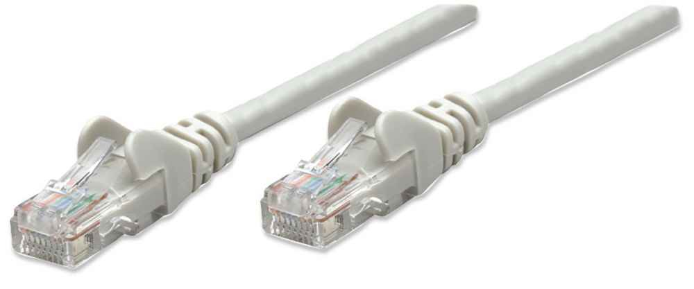 INTELLINET Patchkabel RJ45 U/UTP Cat6 0.50m Hebelschutz grau