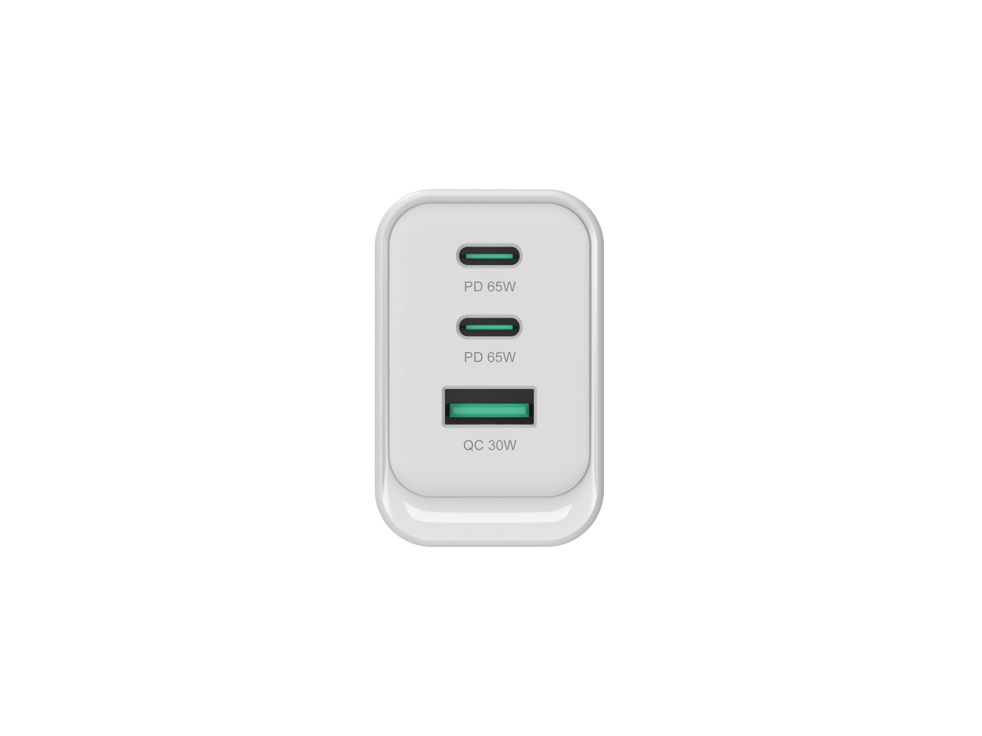 CONCEPTRONIC Ladegerät 3Port GaN 2xUSB-C/1xA 65WPD3.0/PPS ws