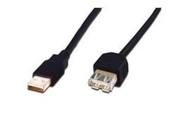 DIGITUS USB 2.0 Verlängerungskabel Typ A -A St/Bu 1.8m schw