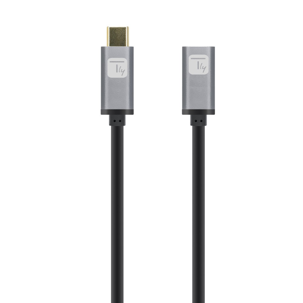 TECHLY USB3.2 Gen.2 Kabel Stecker Typ-C - Buchse USB Typ-C Schwarz 1m