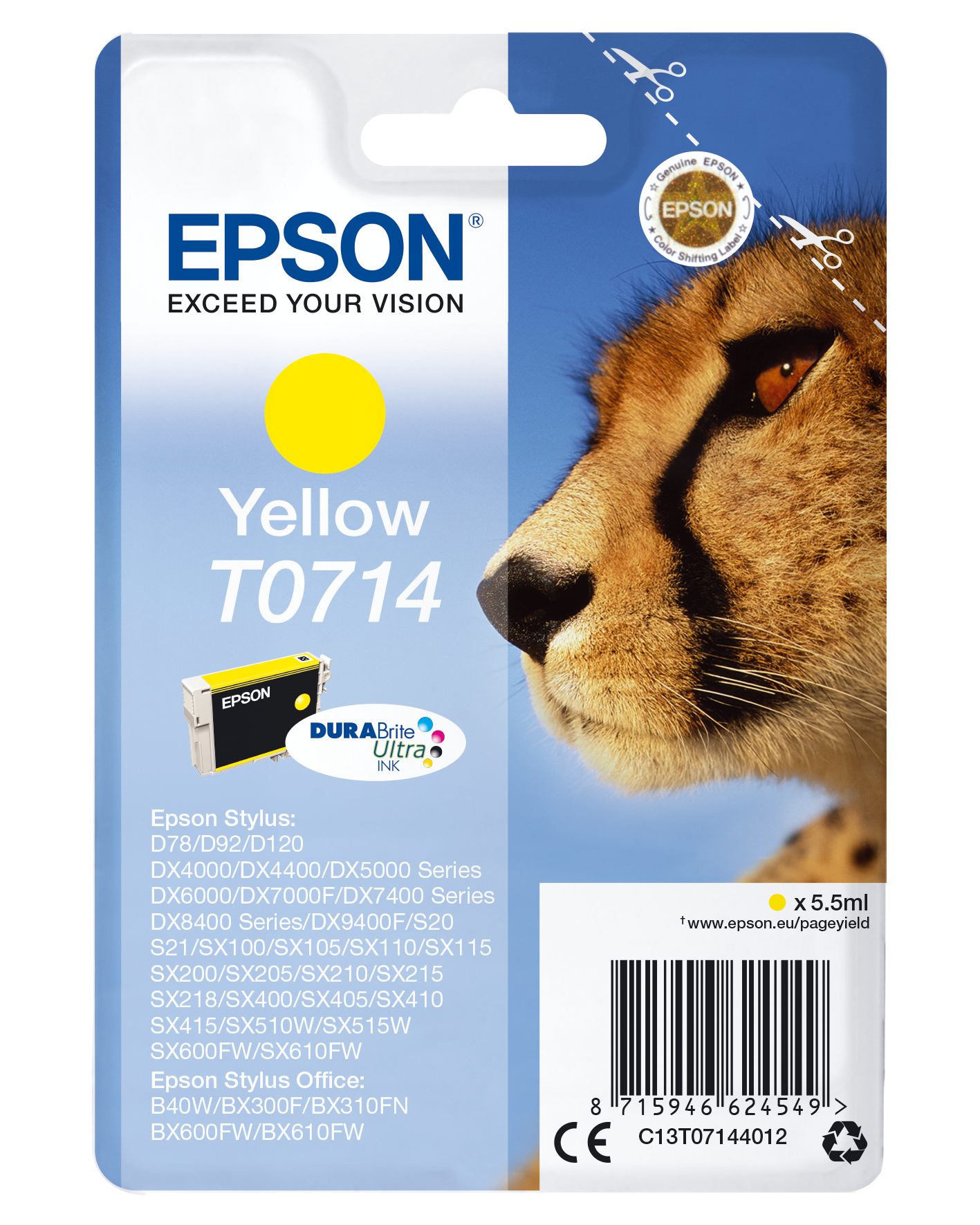 EPSON T0714 (Gepard) gelb Druckerpatrone