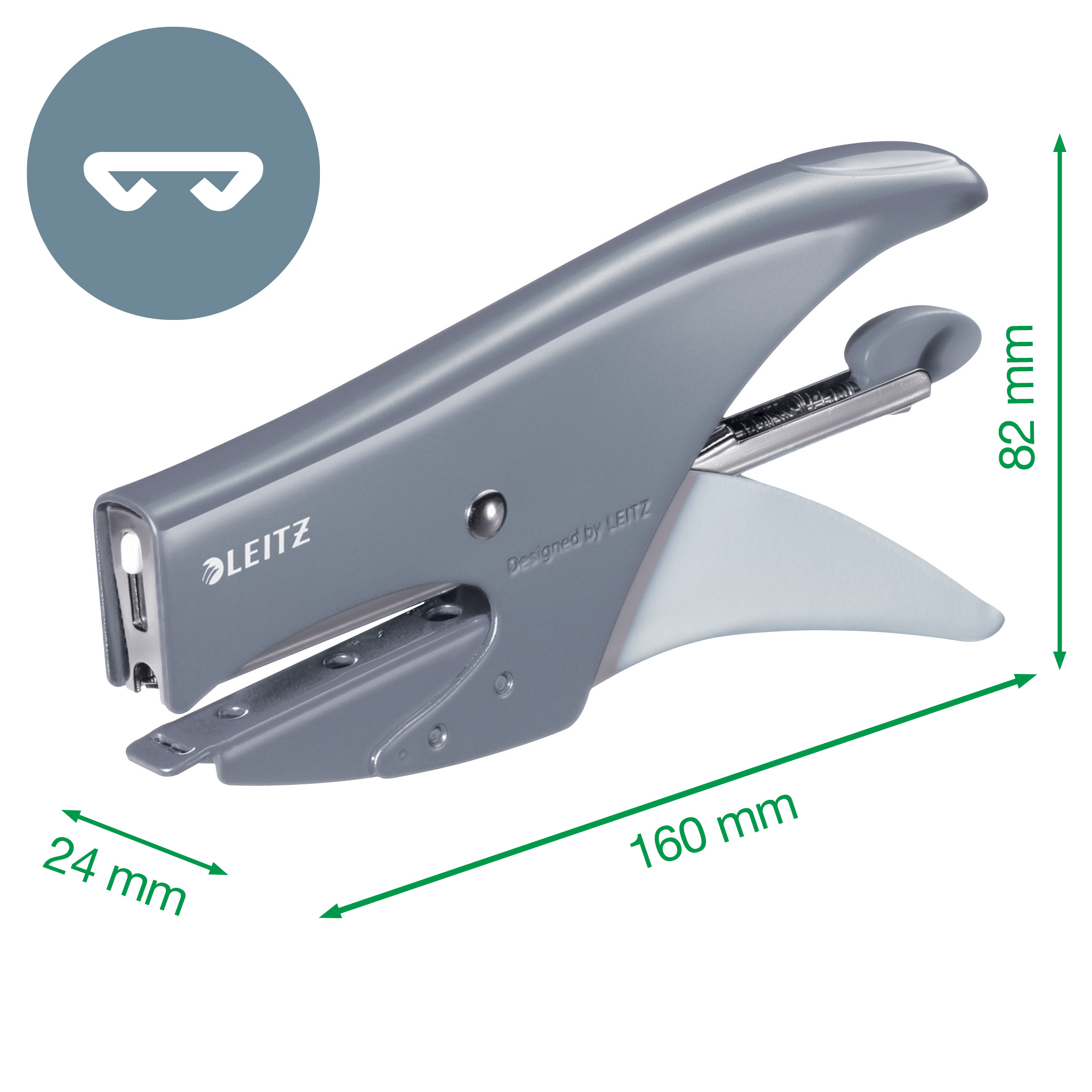 LEITZ Heftzange 5531 WOW rot-metallic, 1 St.