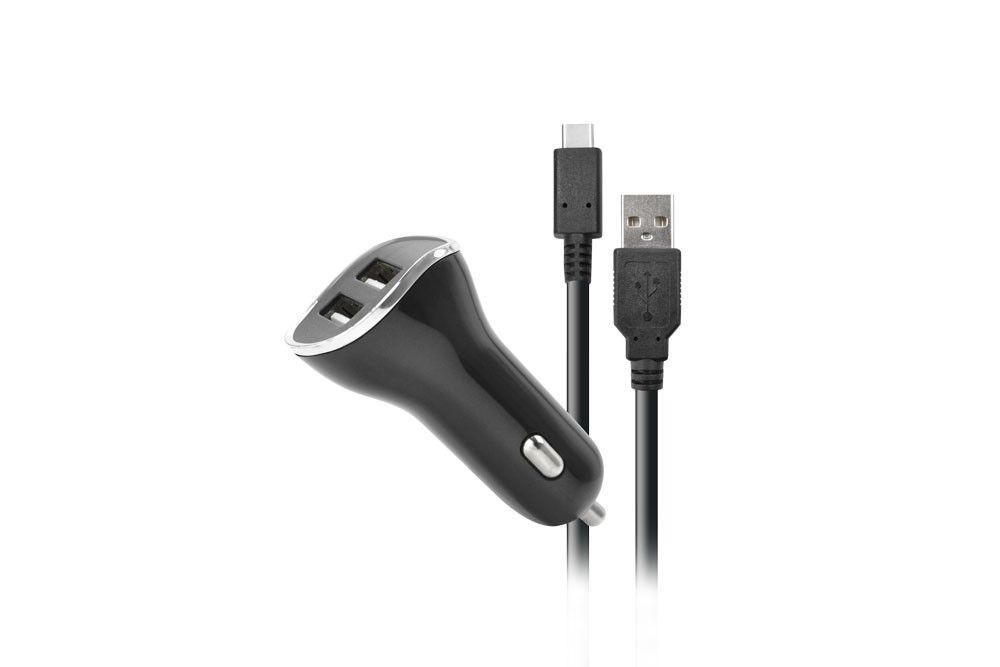 LEXIP X STEELPLAY Car Charger with 2 USB Ports 2.6A + 2m Charge Cable Switch
