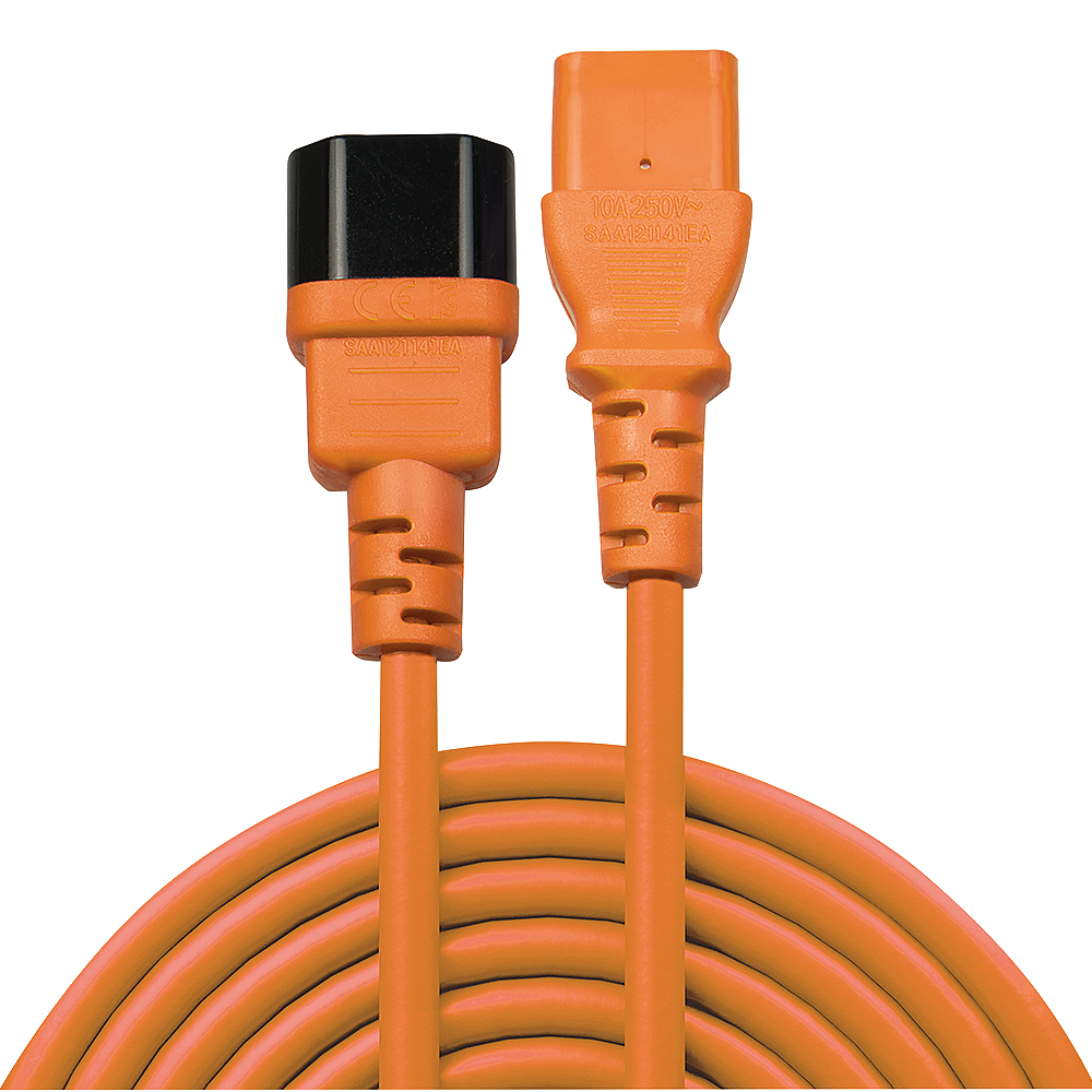 LINDY IEC-Netzverlängerung C14 - C13 orange 1m