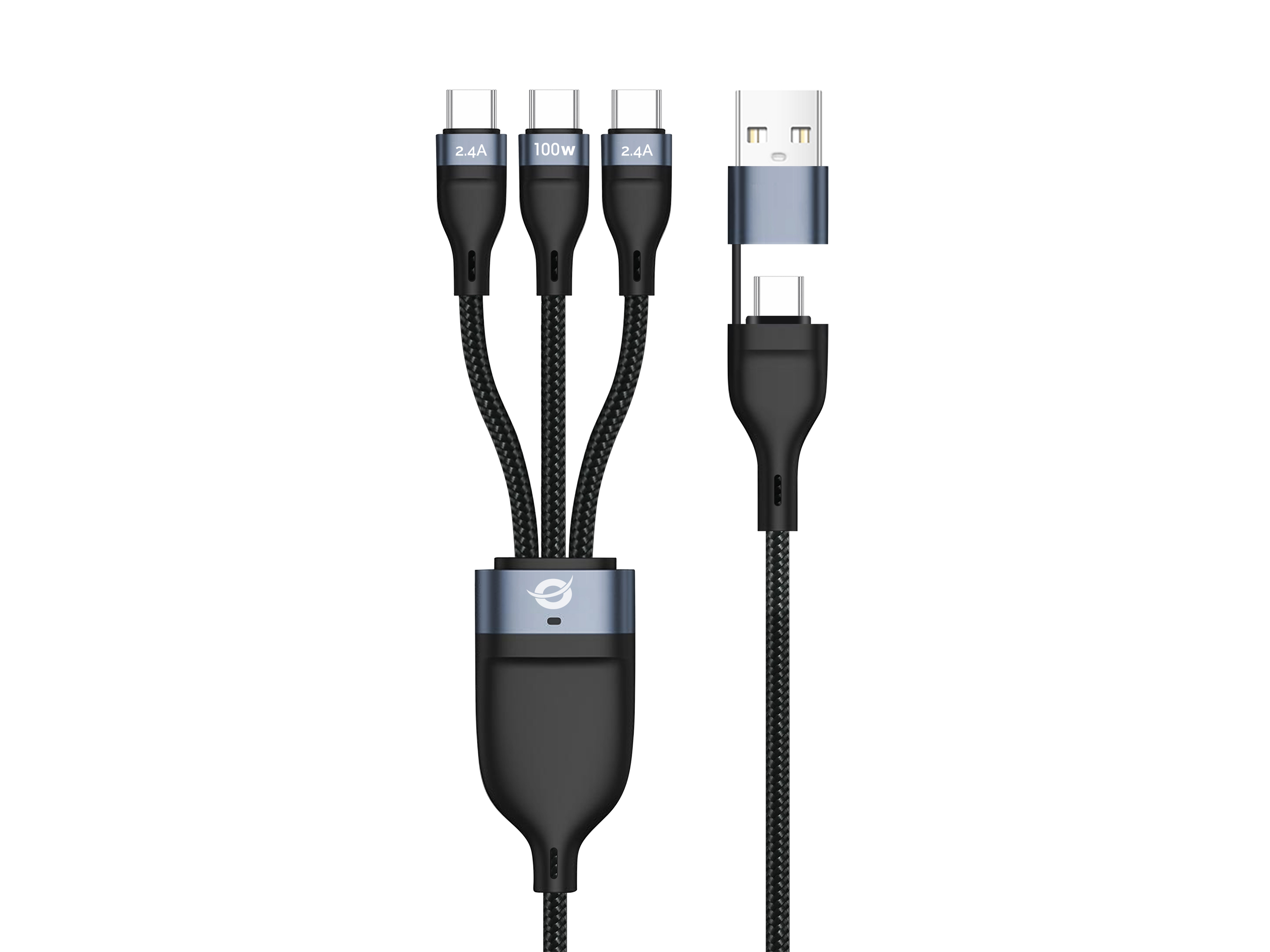 CONCEPTRONIC Kabel USB-C/-A2.0->3xUSB-C 480Mbs 1.50m sw
