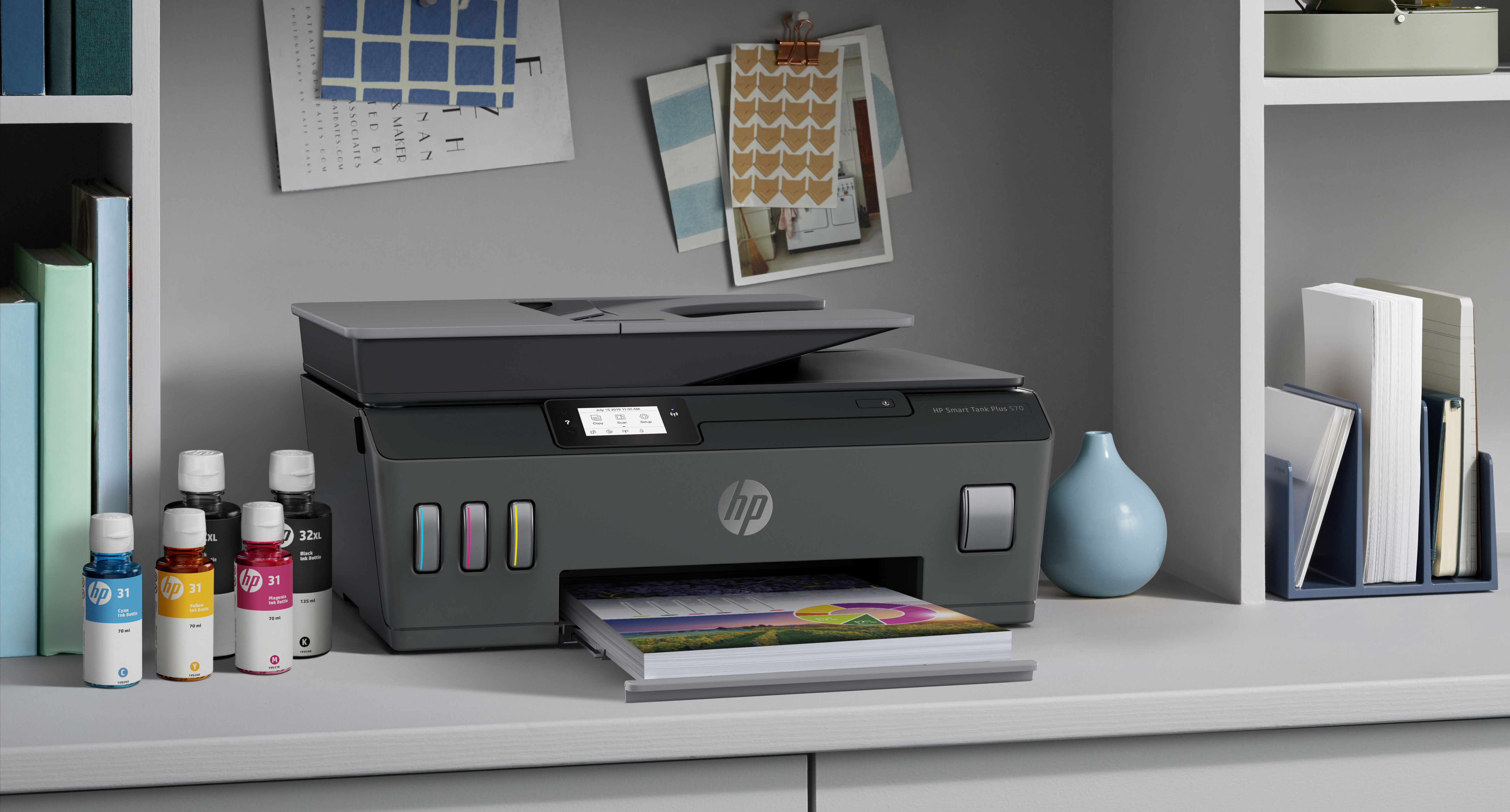 AKTION: HP Smart Tank Plus 570 Wireless All-in-One 3 in 1 Tintenstrahl-Multifunktionsdrucker grau mit 20 Euro CashBack