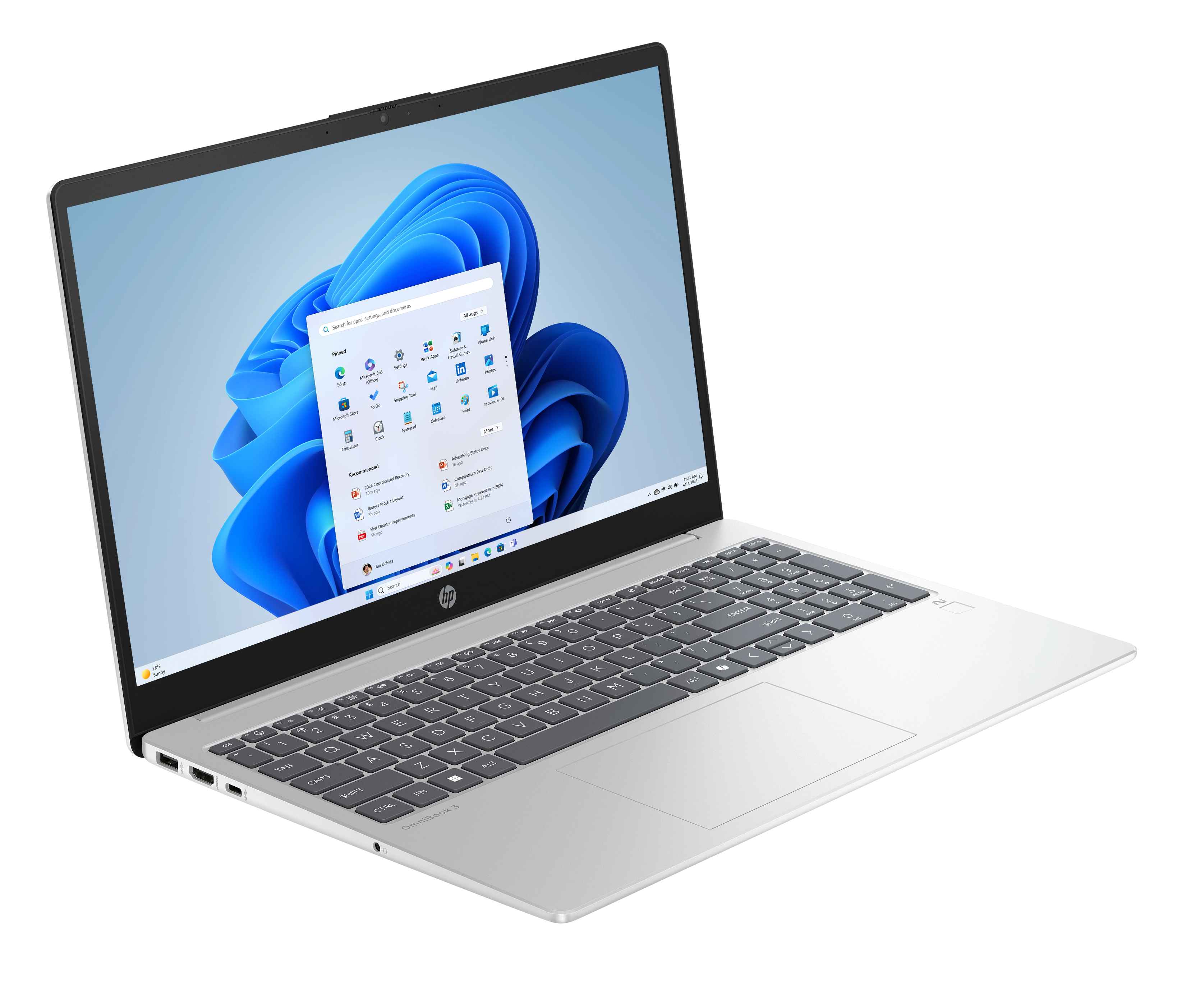 HP OmniBook 3 NG 15-fn0655ng Laptop 39,6 cm (15,6 Zoll), 16 GB RAM, 1 TB SSD, AMD Ryzen™ AI 5 340