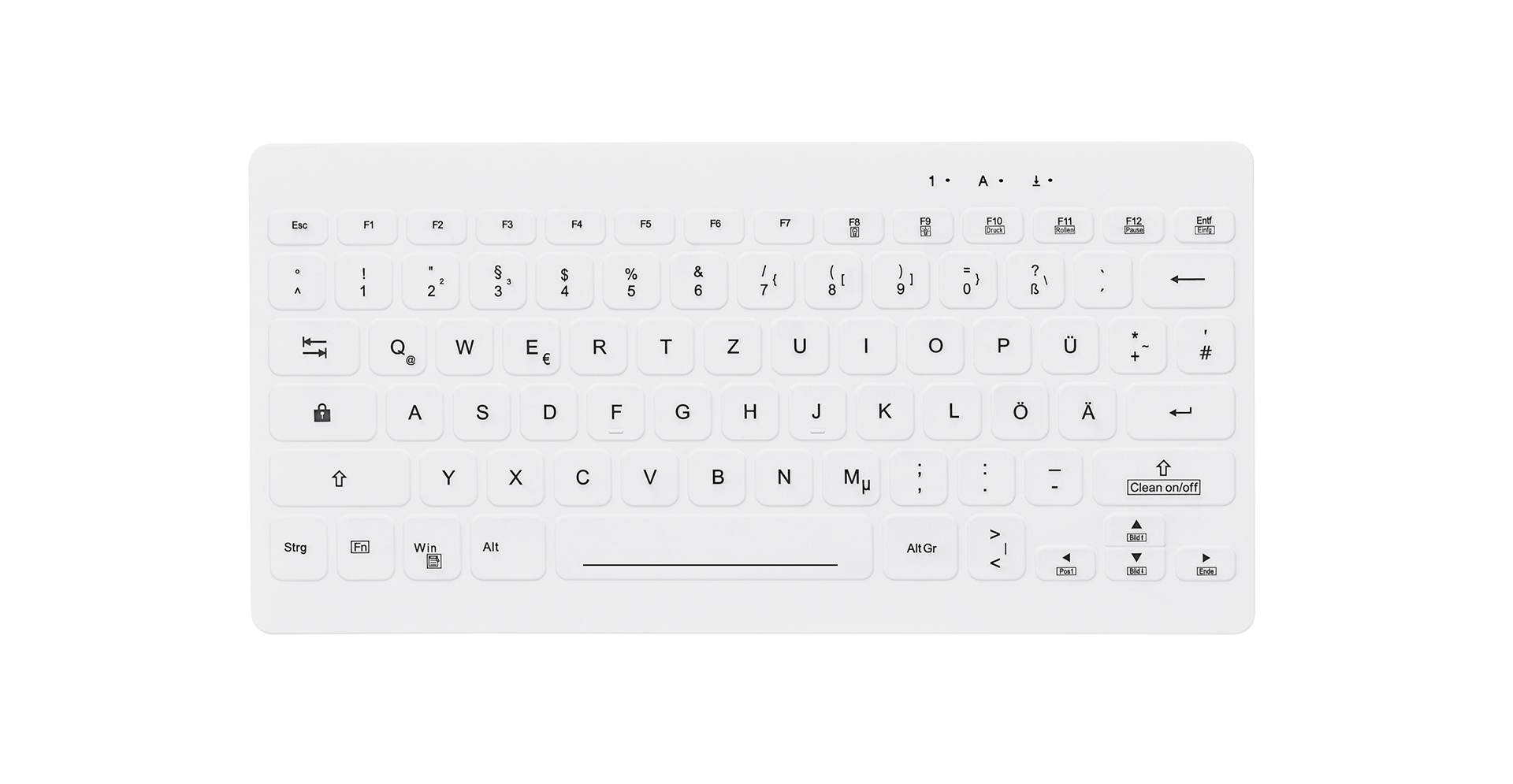 Contour ACTIVE KEY Mini Hygiene Tastatur Ultraflat weiß