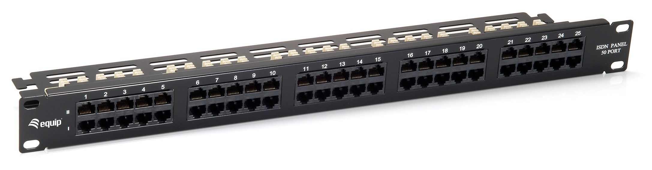 Equip 19 Patchpanel 50xRJ45 Cat3 UTP 1U ISDN RAL9005