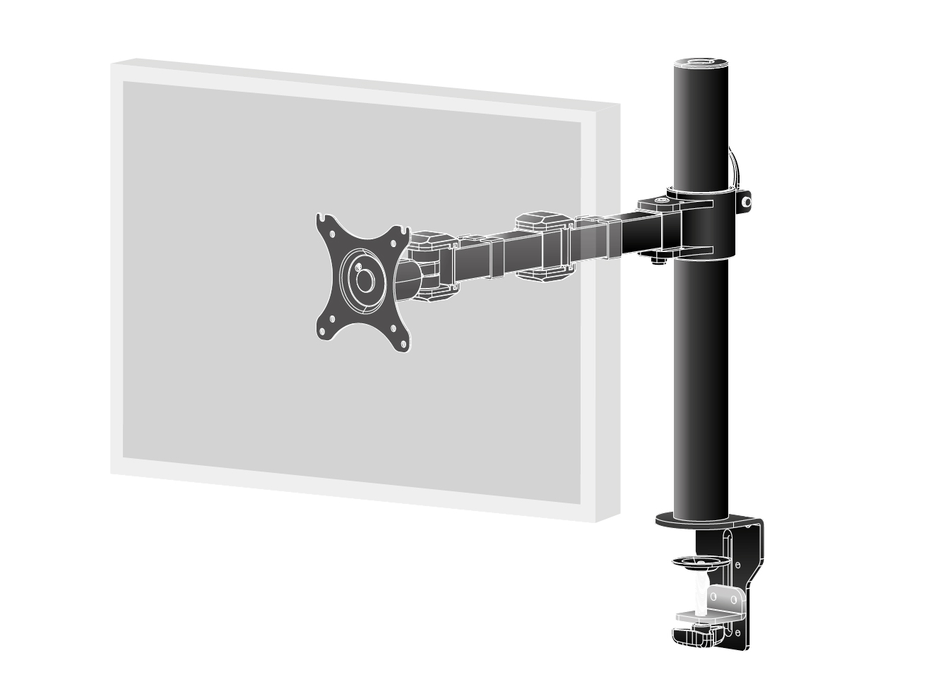 SINGLE ARM CLAMP 10-30IN 100X100 HAS 10KG
