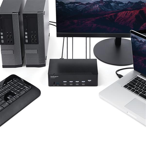 STARTECH.COM KVM Switch HDMI 4 Port - 4K 30 Hz - KVM Extender für HDMI - KVM HDMI Umschalter
