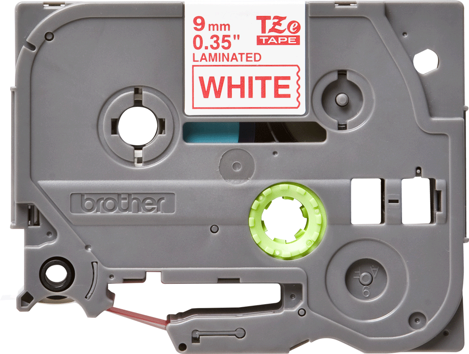 TZE-222 LAMINATED TAPE 9MM 8M RED ON WHITE