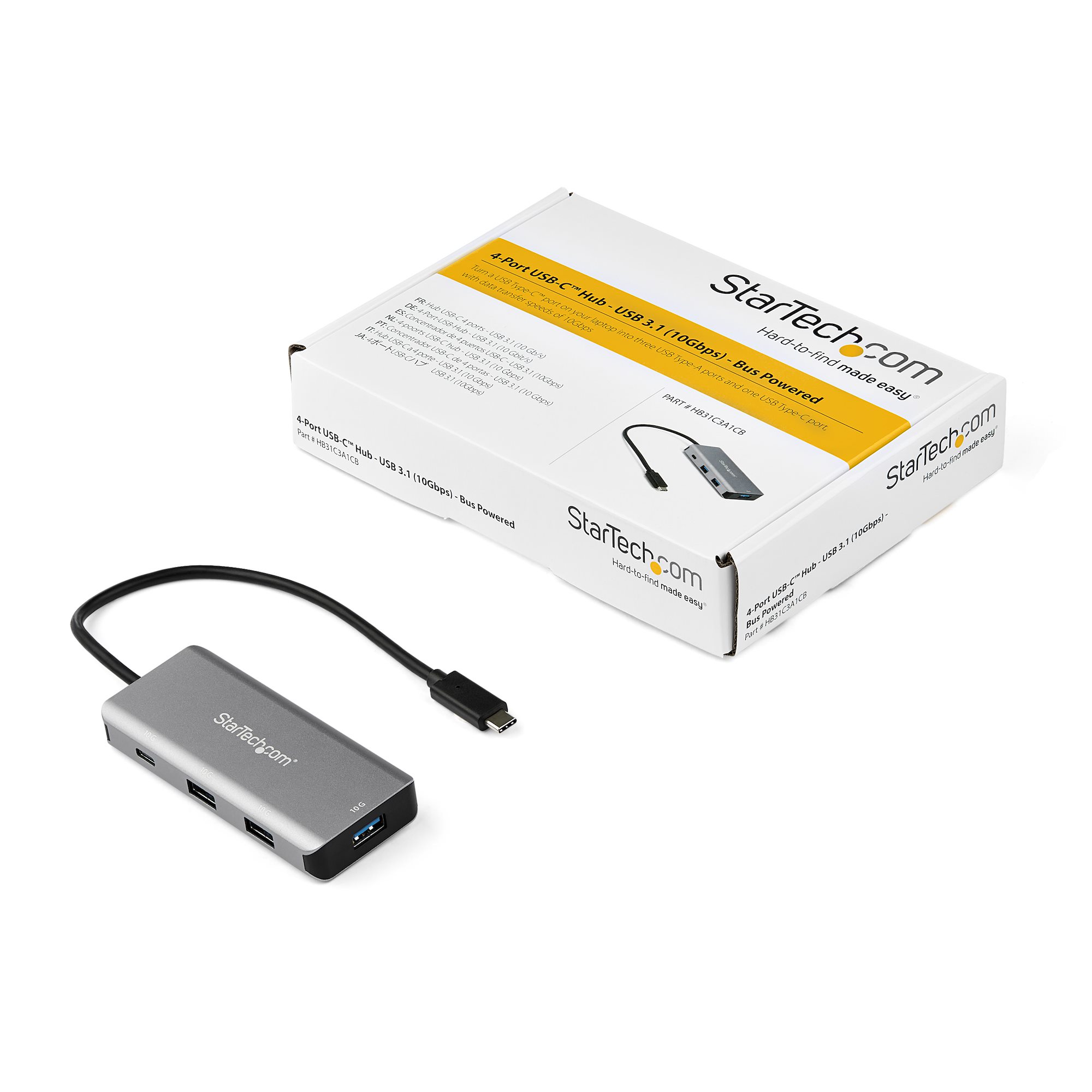 4 -PORT USB-C HUB 10GBPS 3X USB-A 1X USB-C