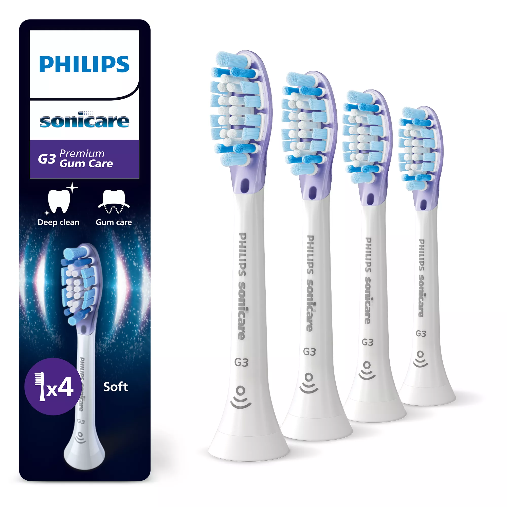 Philips HX9054/87 Sonicare G3 Premium Gum Care,Ersatzbürstenköpfe,4er-Pack,weiss