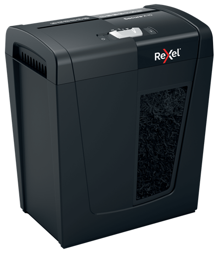 Rexel Secure X10 Aktenvernichter mit Partikelschnitt P-4, 4 x 40 mm, bis 10 Blatt, schwarz