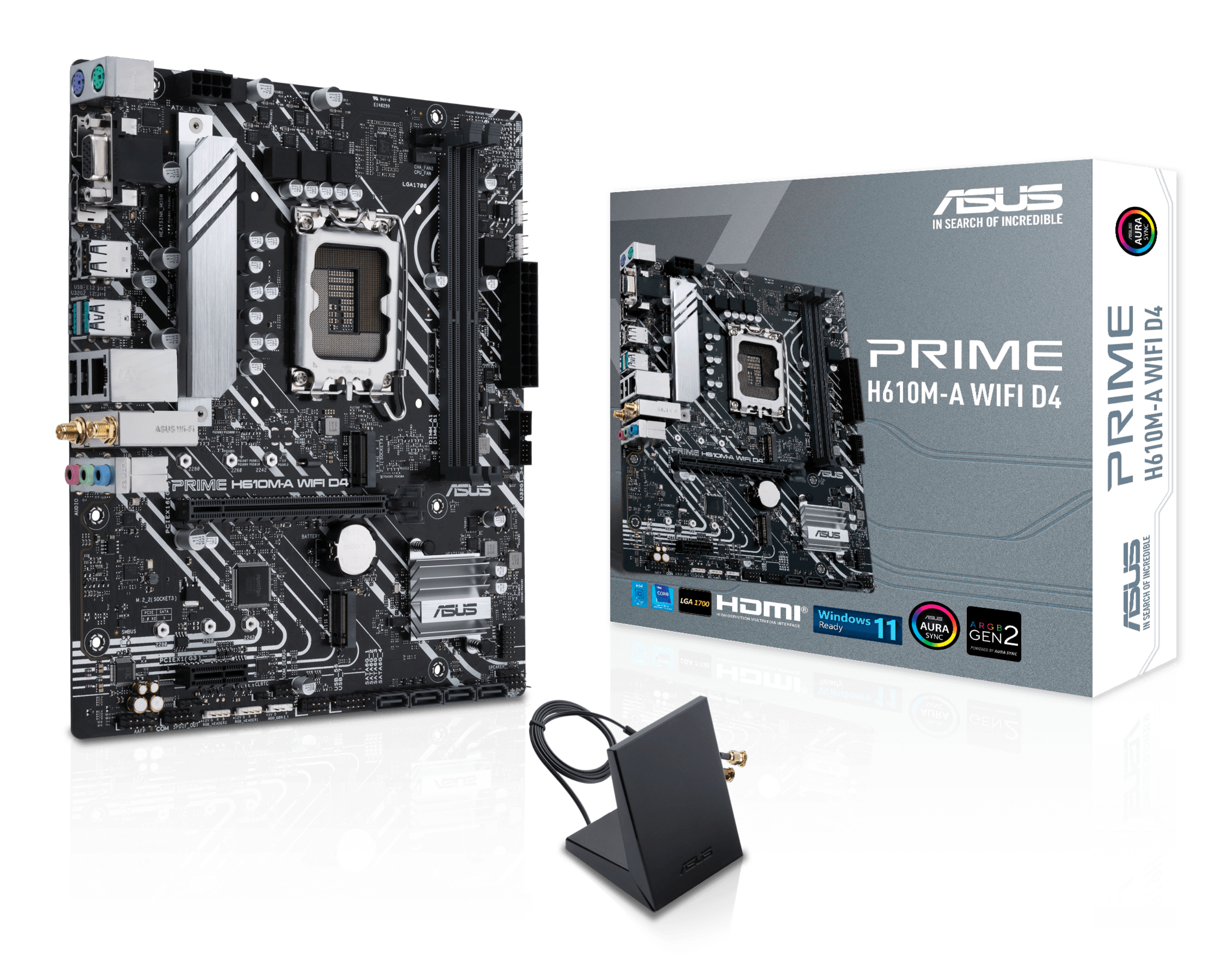 ASUS PRIME H610M-A WIFI D4 Intel H610 LGA 1700 2DDR4 1xPCIe 4.0 x16 2xM.2 4xSATA 6Gb/s 4xUSB 3.2 microATX MB