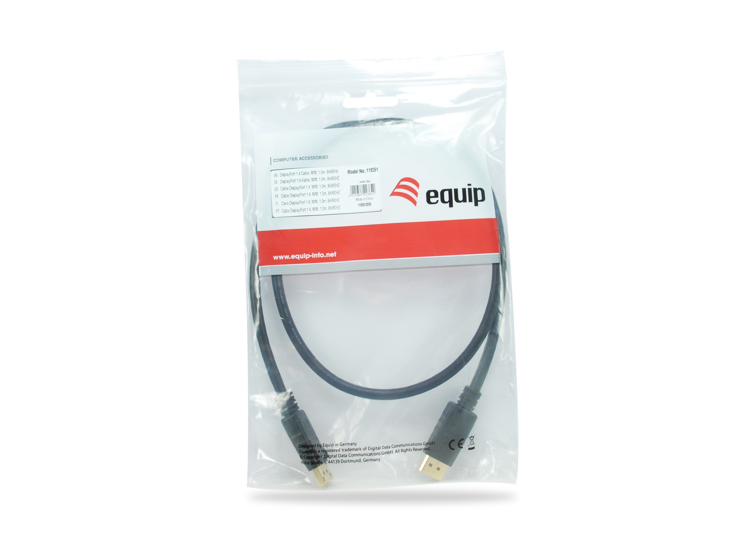 Equip DisplayPort 1.4 8K/60Hz St/St 1.00m schwarz
