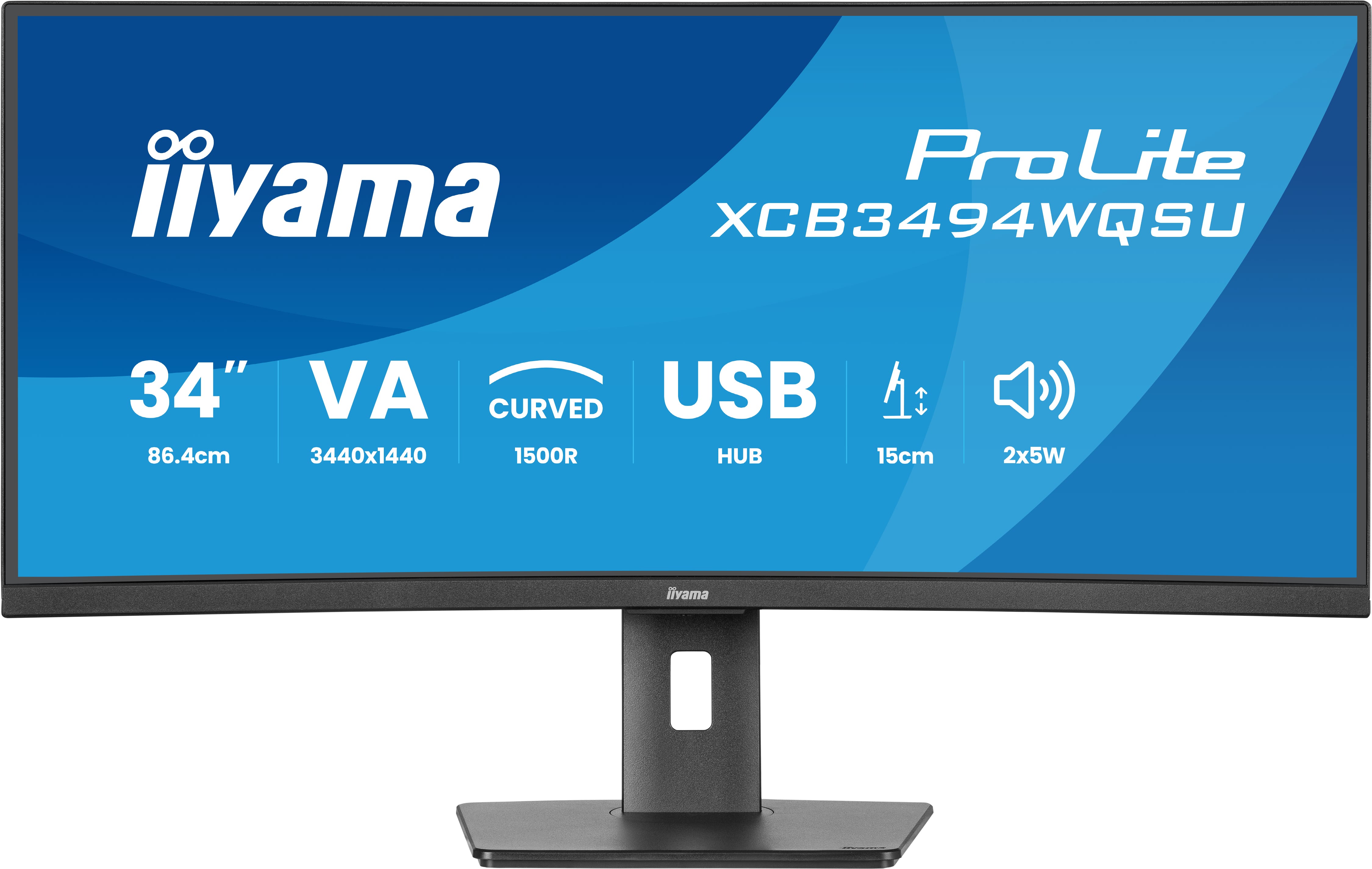IIYAMA 86,7cm (34) XCB3494WQSU-B1 21:9 2xHDMI+DP+USB Curv
