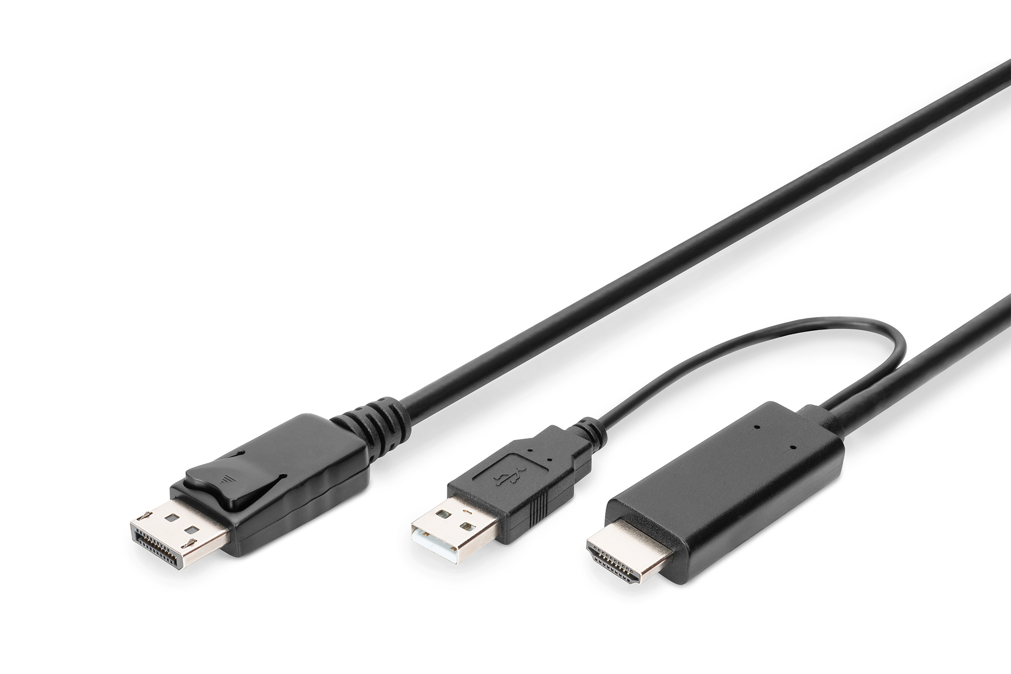 2M HDMI TO DP ADAPTER CABLE 4K 30HZ EXTERNAL POWER VIA USB