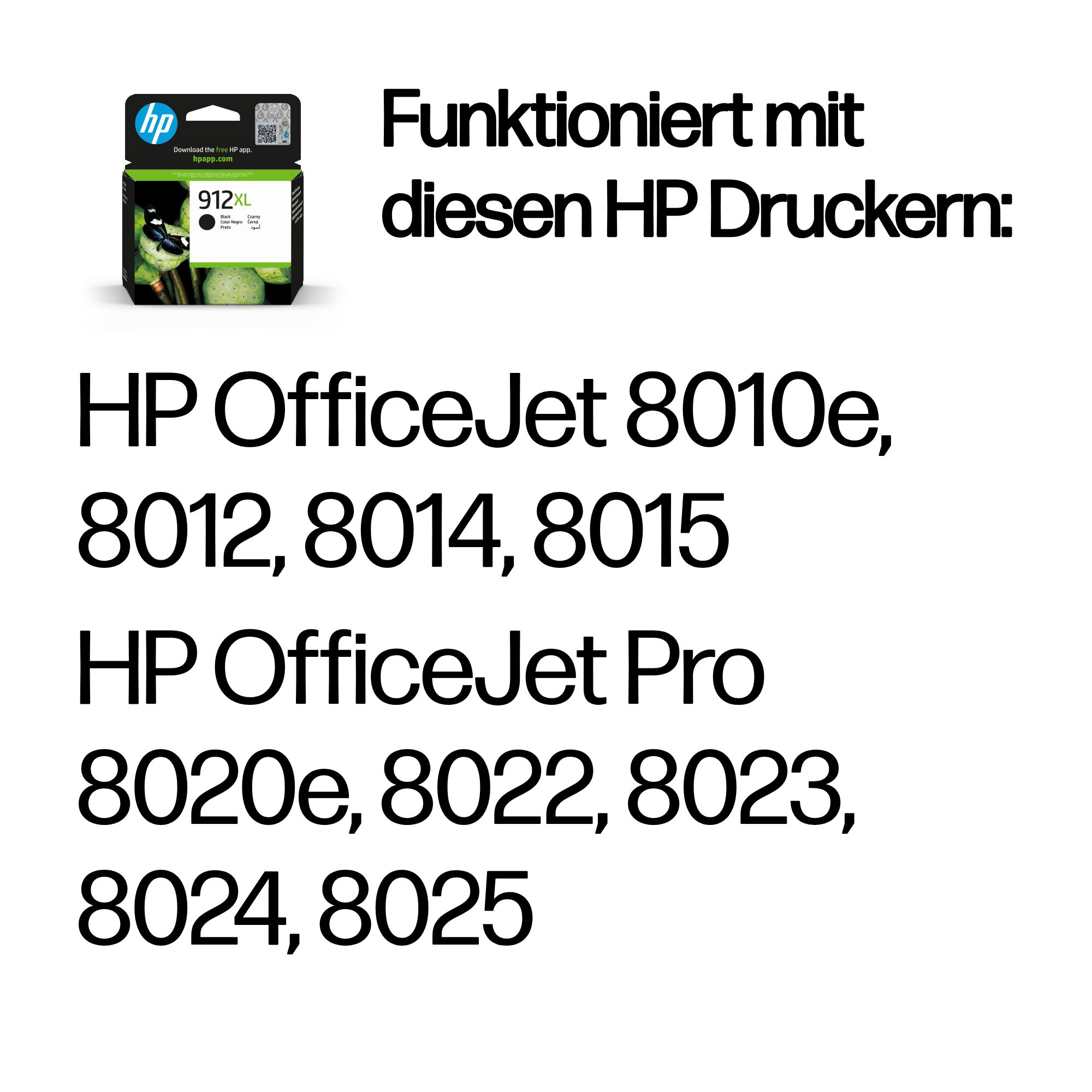 HP 912XL Schwarz Tintenpatrone 21,7ml