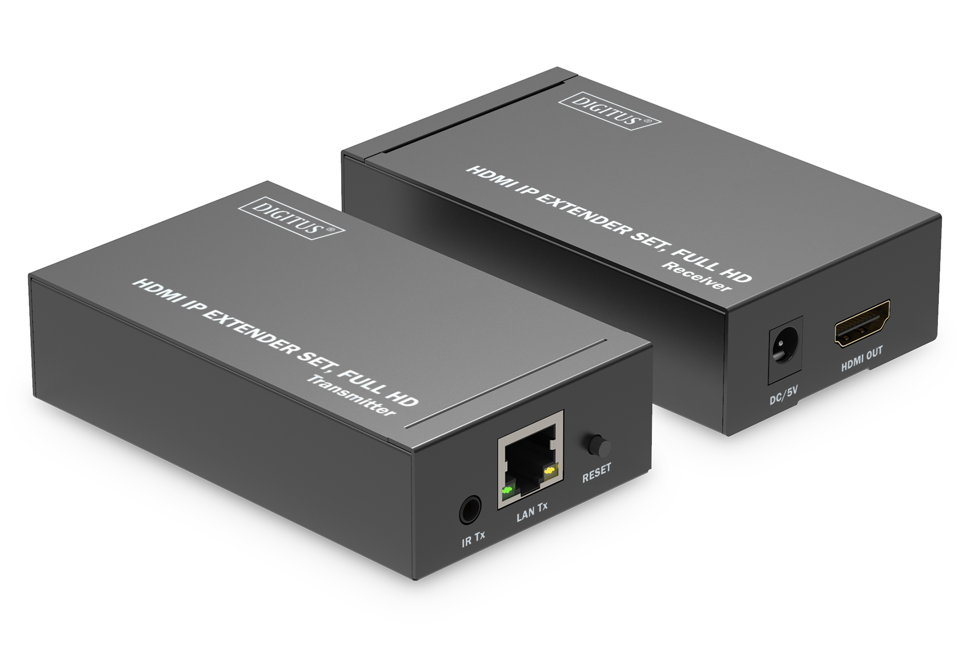 DIGITUS HDMI IP Extender Set HDMI 120m Full HD schwarz